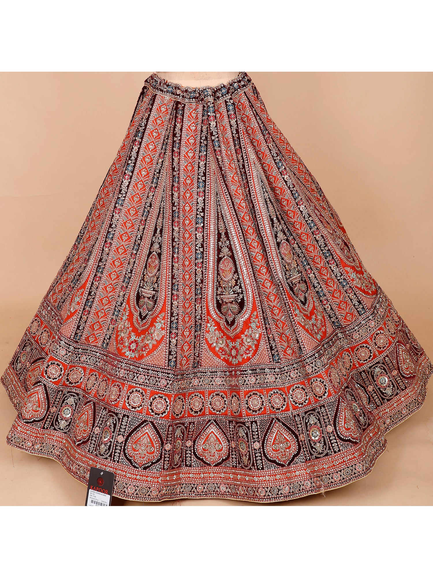 Multi-Tone Velvet Lehenga