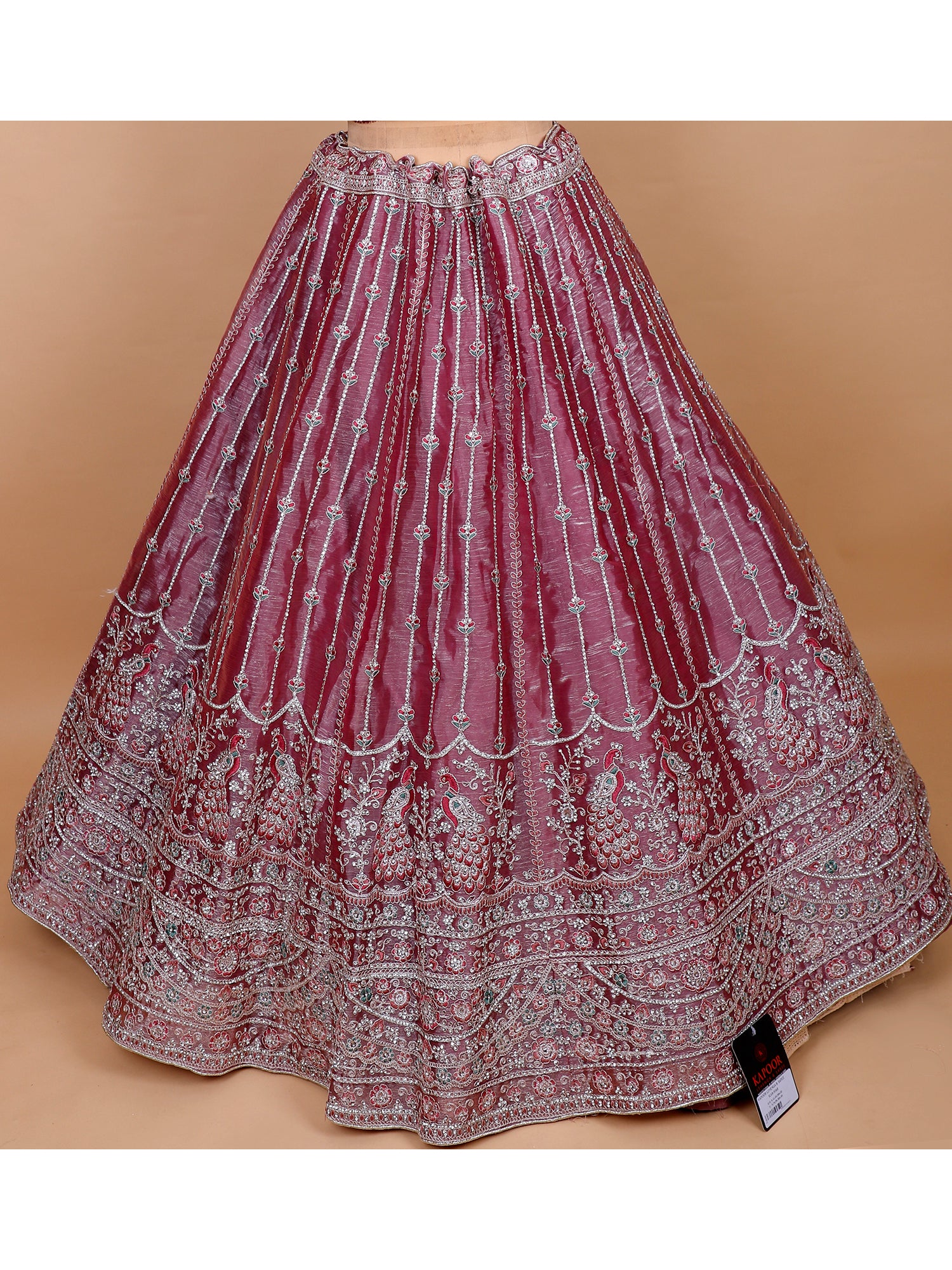 Onion Pink Embroidered Lehenga With Jarkan
