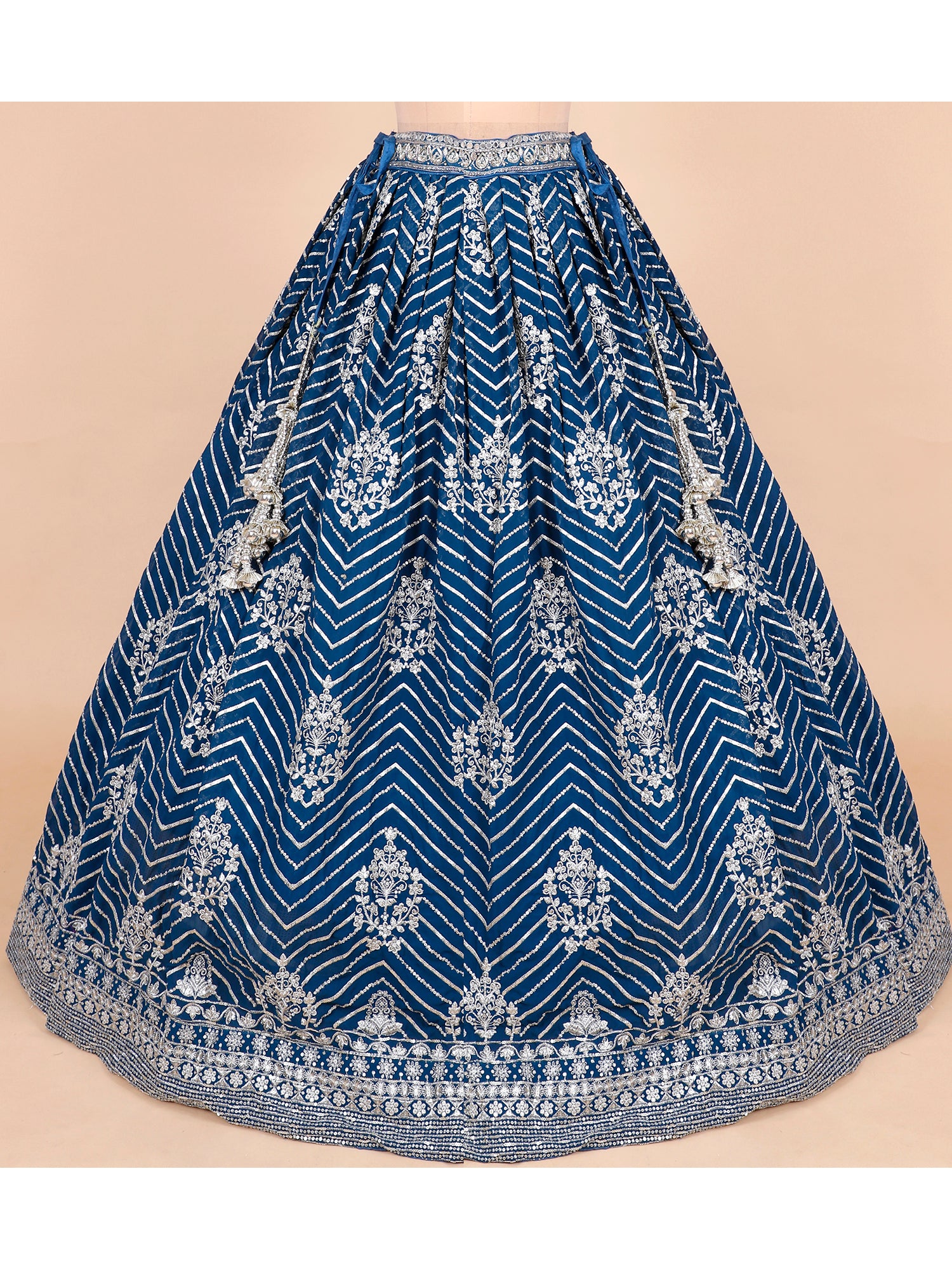 Royal Blue Zardozi Georgette Lehenga