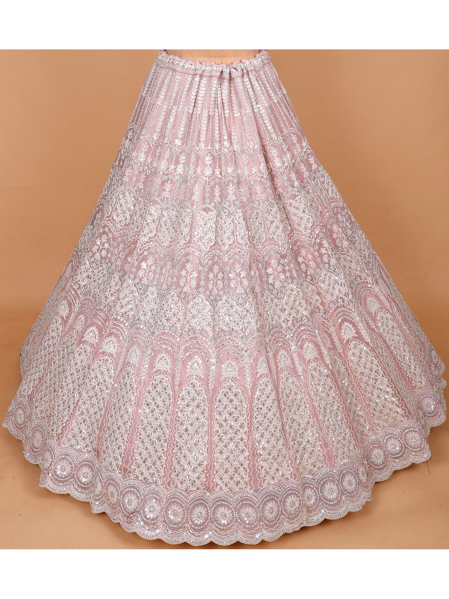 Pink Net Sider Lehenga