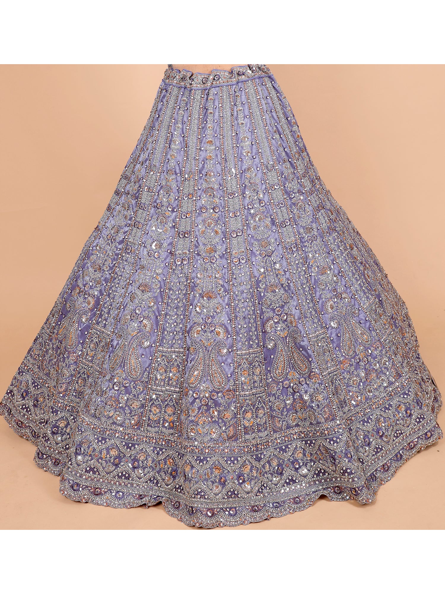 Handcrafted Lavender Lehenga