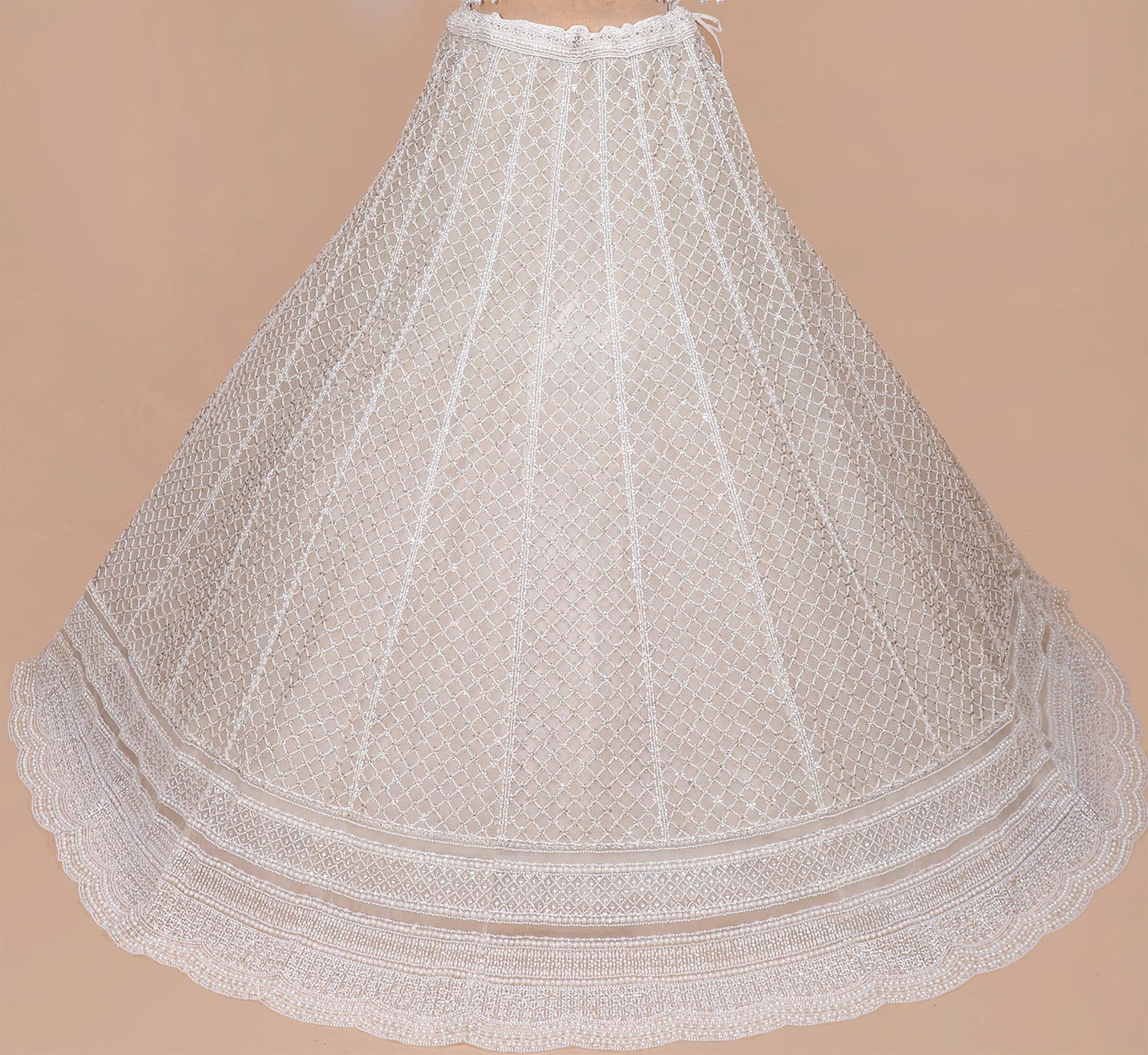 Elegant Beige Net Lehenga