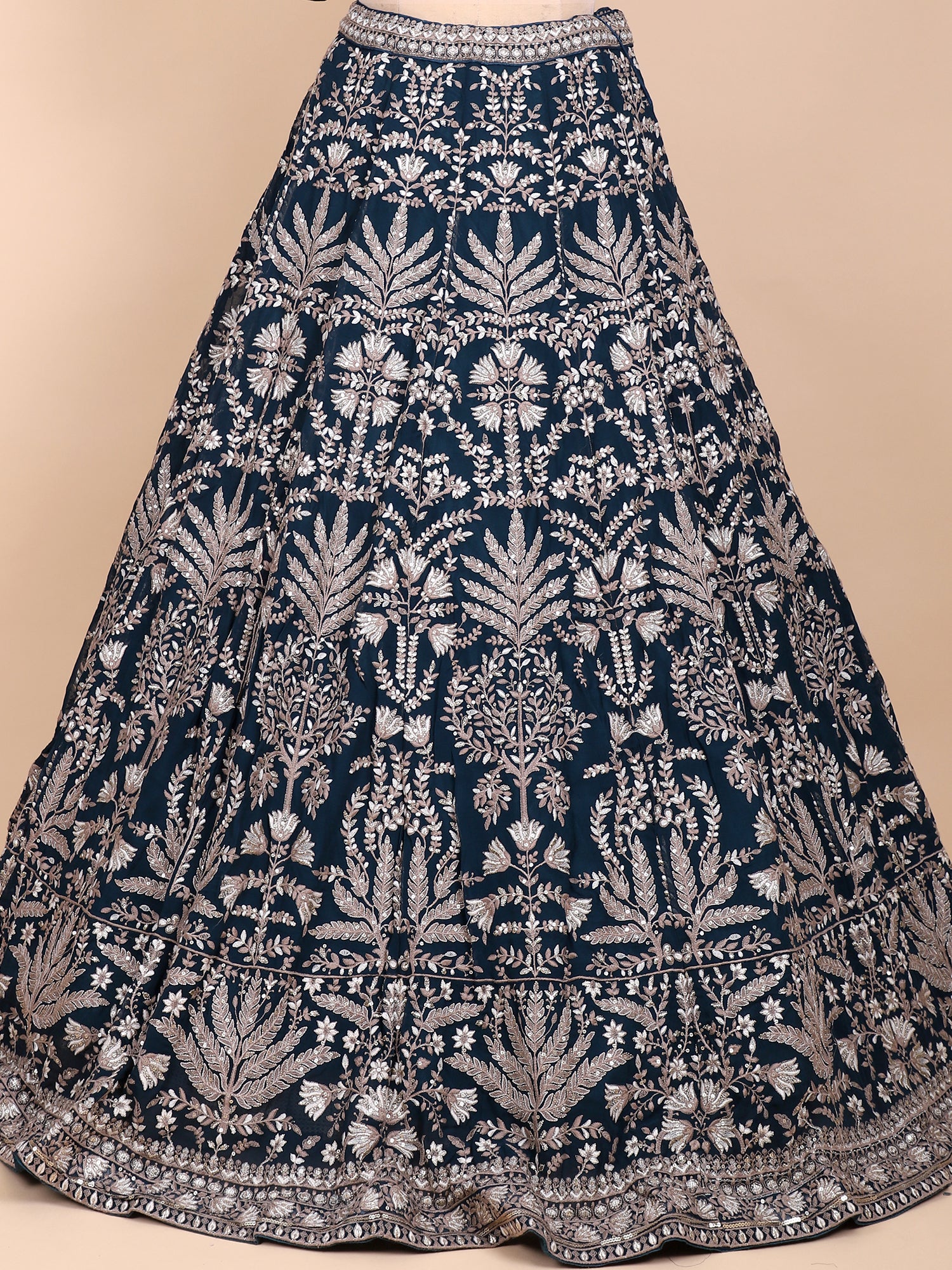 Dark Green Party Wear Lehenga With Jarkan Detailing