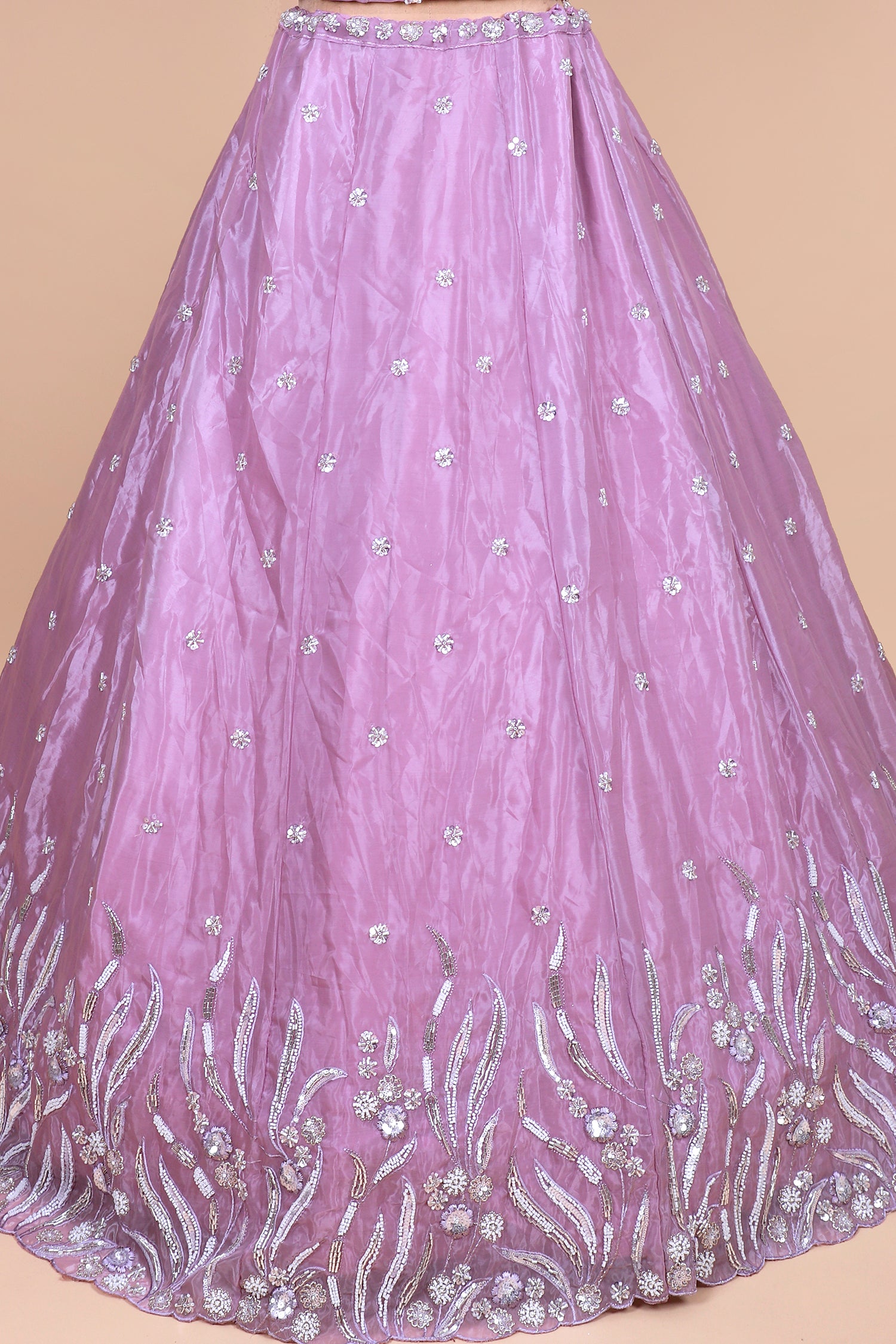 Lavender Lehenga With Tone-To-Tone Embroidery