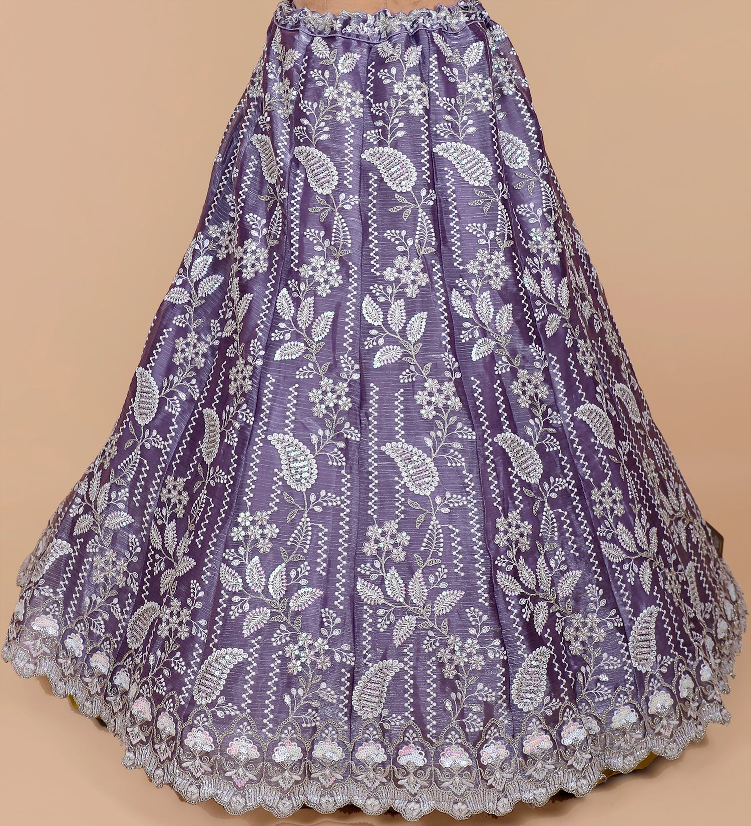 Purple Jimmy Choo Thread And Jarkan Lehenga