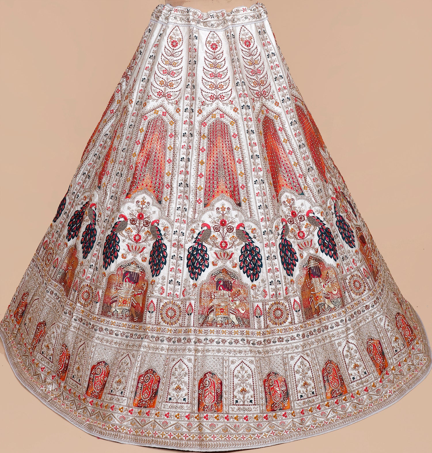 Vibrant Multi-Color Banarasi Silk Lehenga