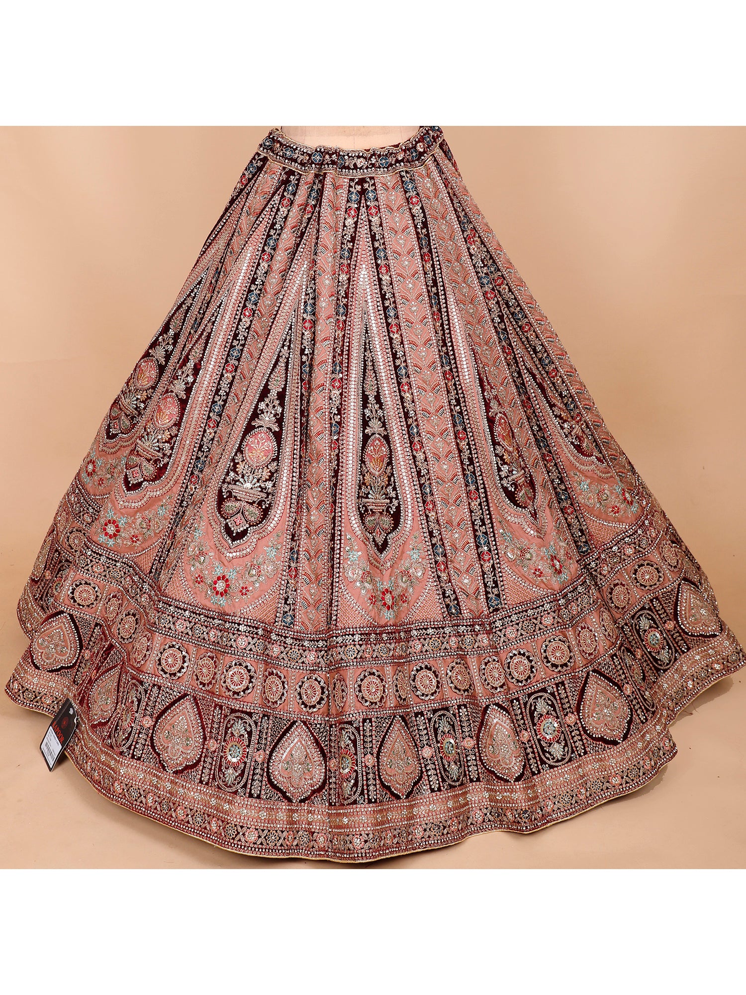 Velvet Multi Embroidery Patchwork Lehenga