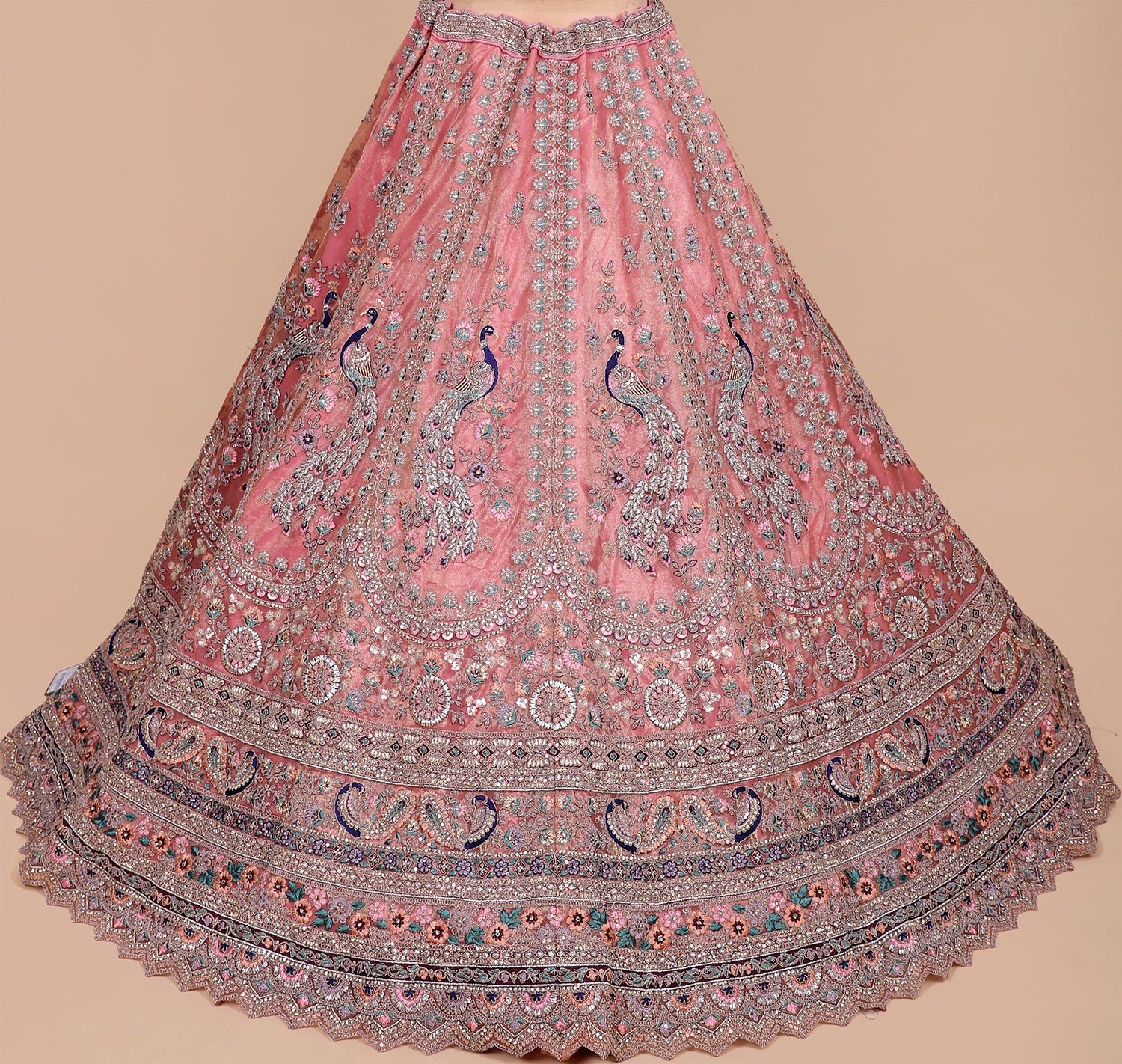 Blush Pink Shimmer Lehenga With Luxurious Embroidery
