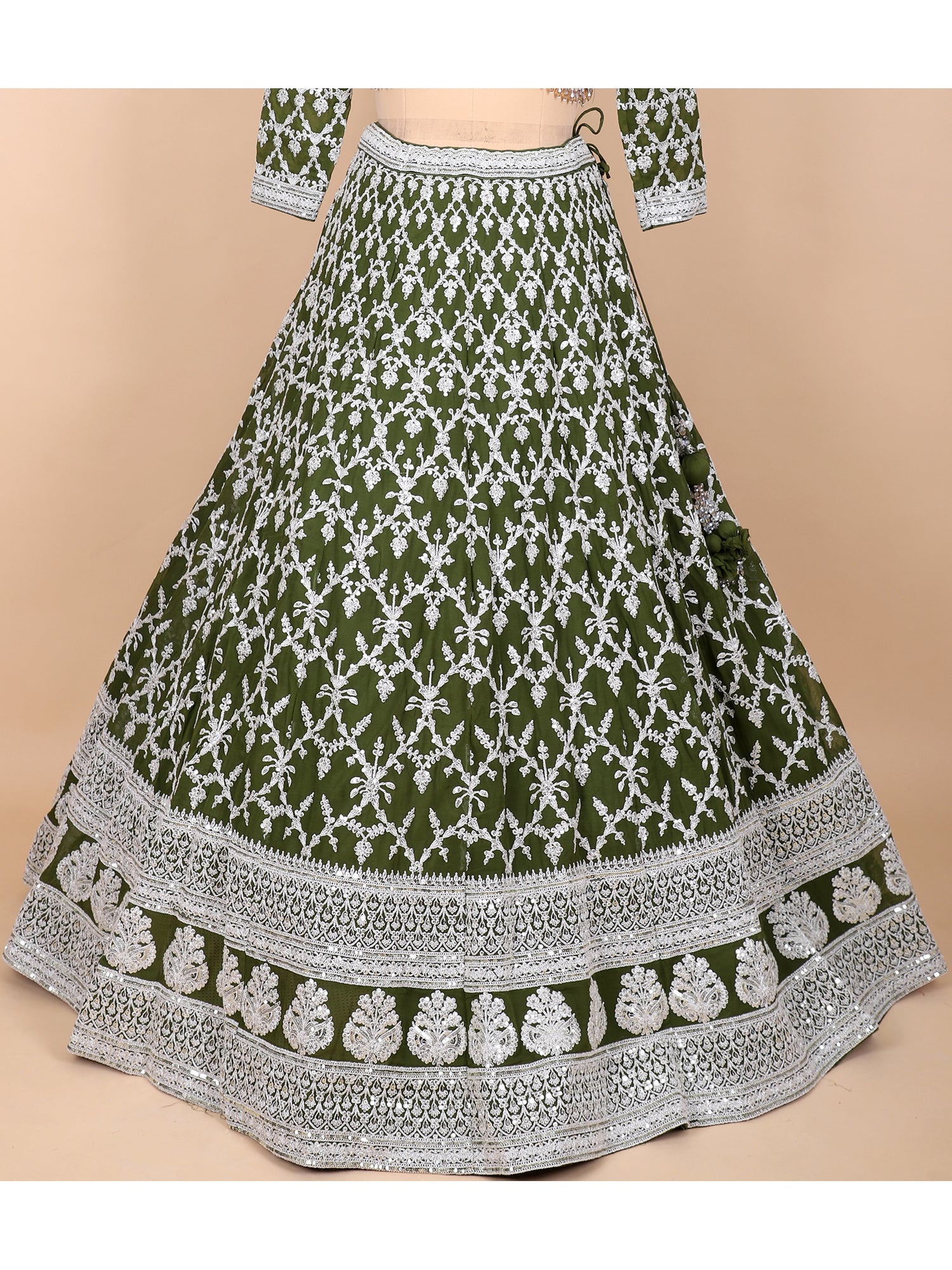 Graceful Green Georgette Lehenga For Traditional Elegance