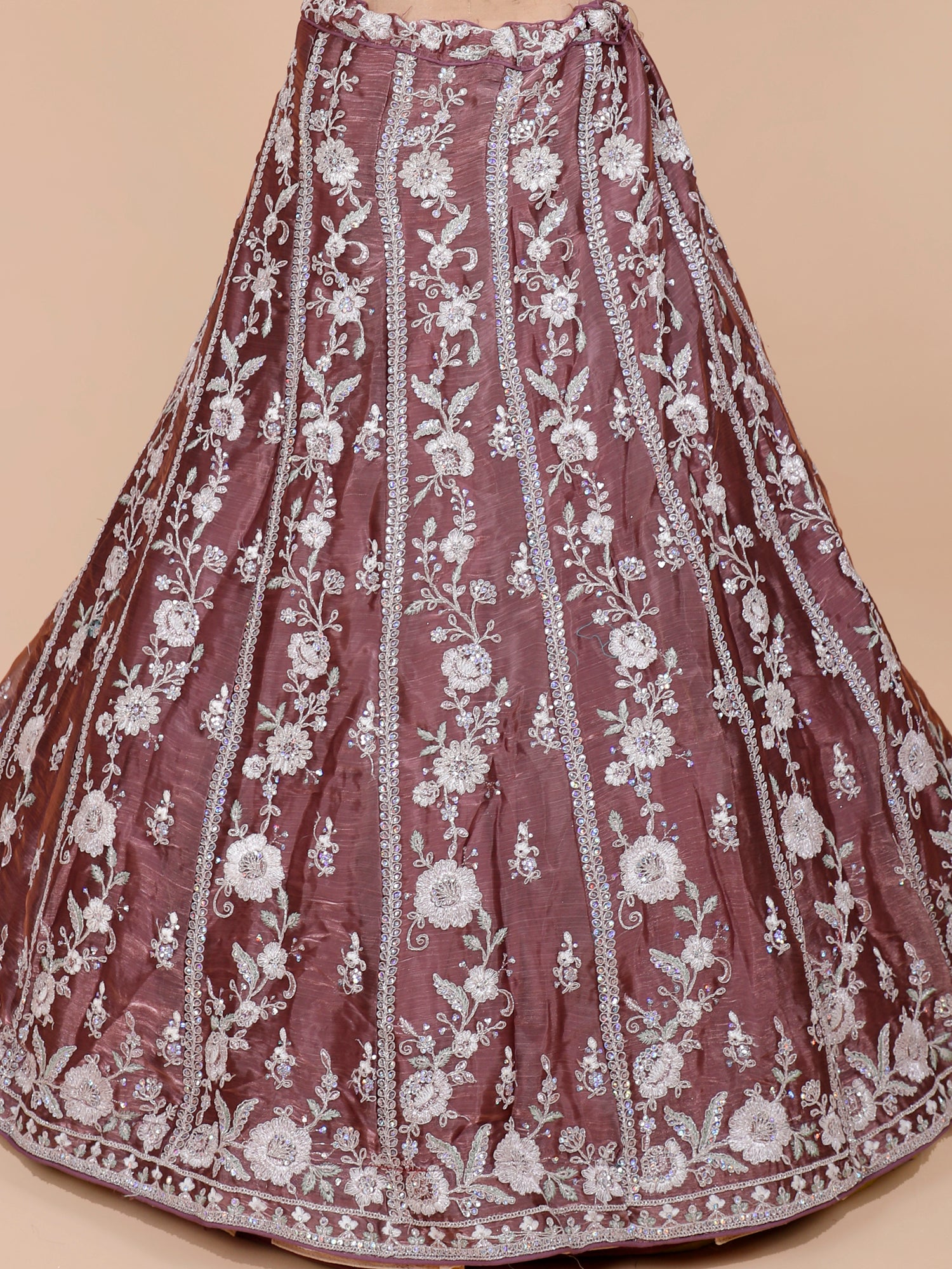 Baby Pink Sparkle Silk Lehenga
