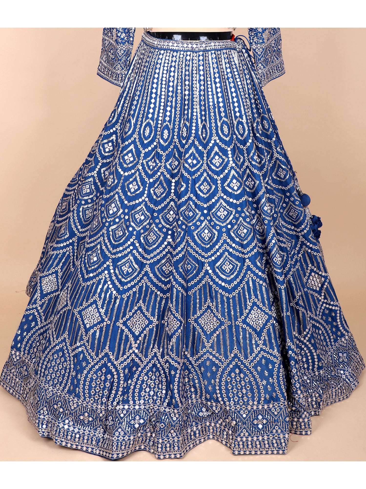 Embroidered Blue Georgette Outfit