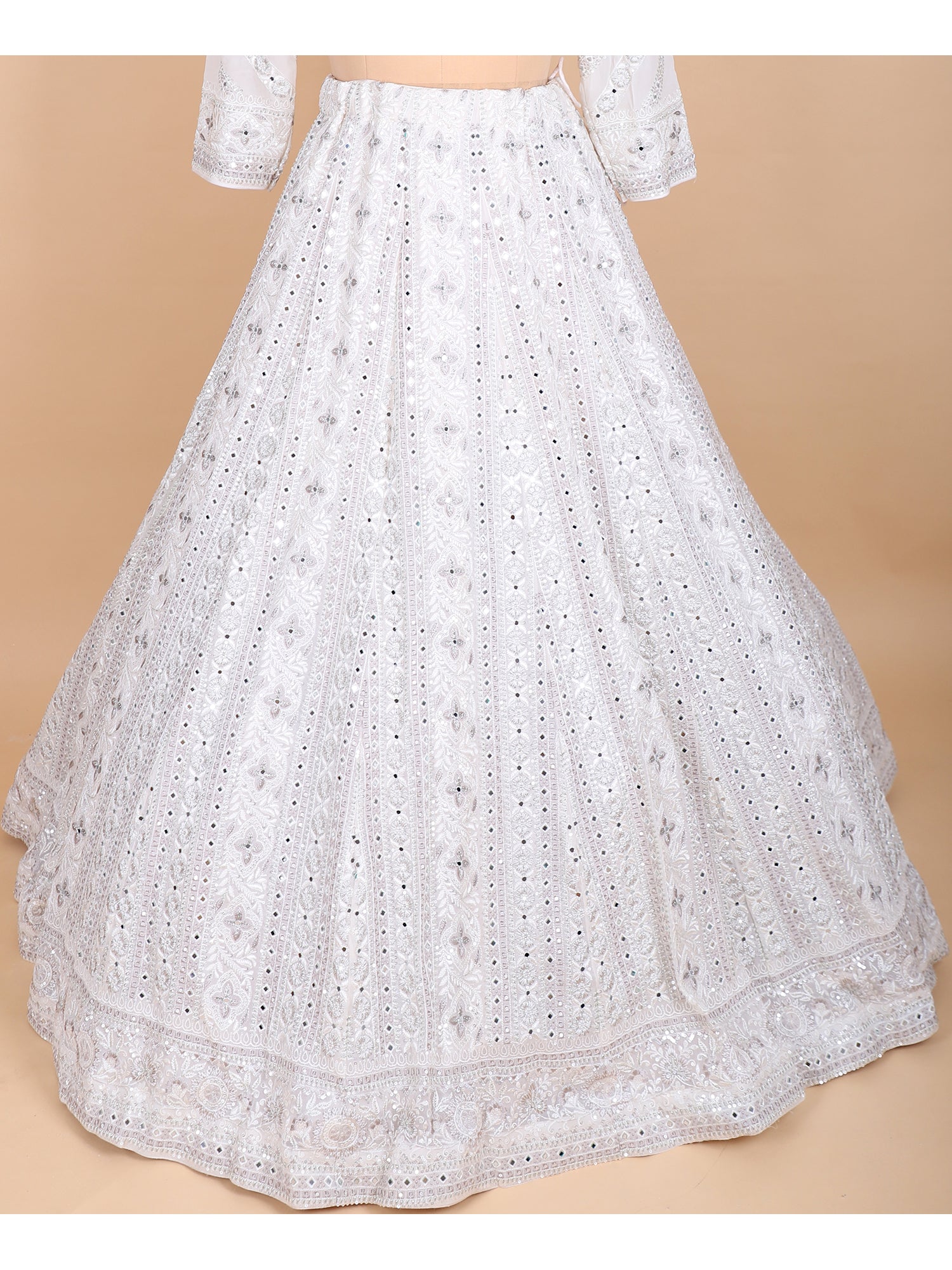 Ethereal White Lehenga With Delicate Thread Handwork