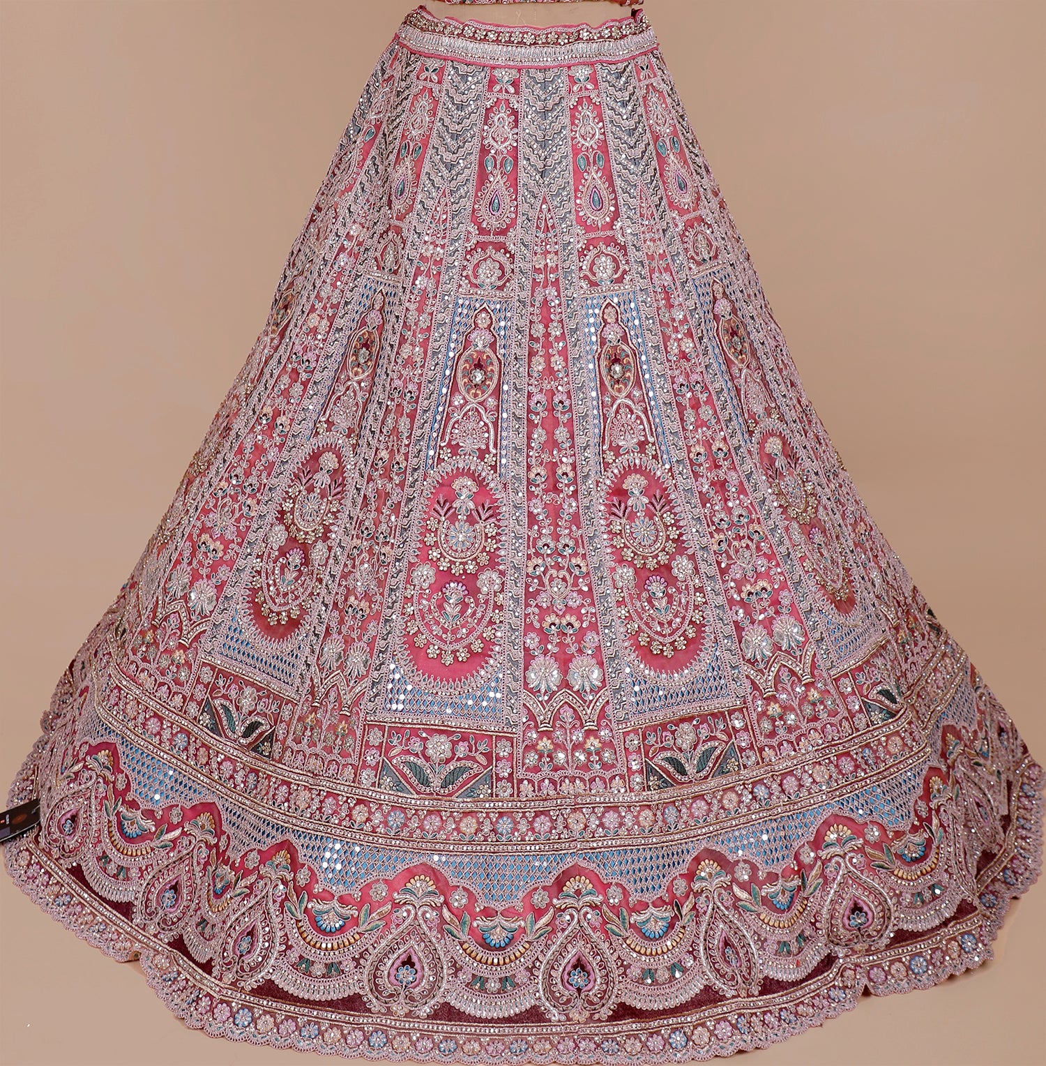 Onion Pink Designer Shimmer Lehenga