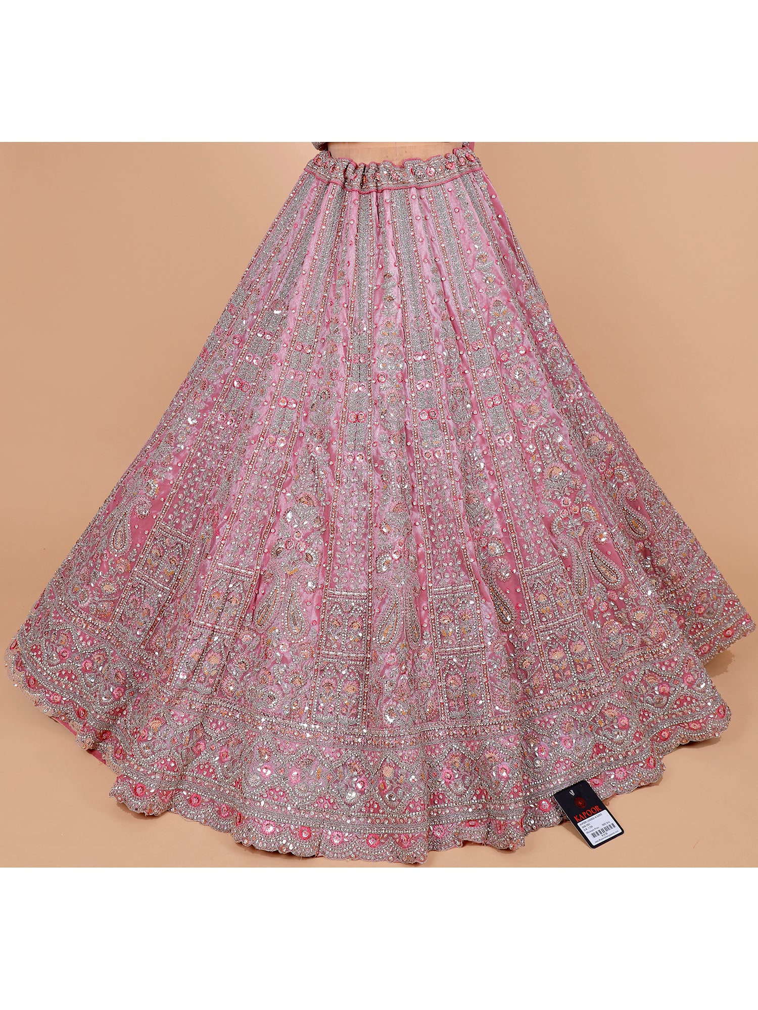 Pink Jimmy Choo Lehenga With Heavy Thread
