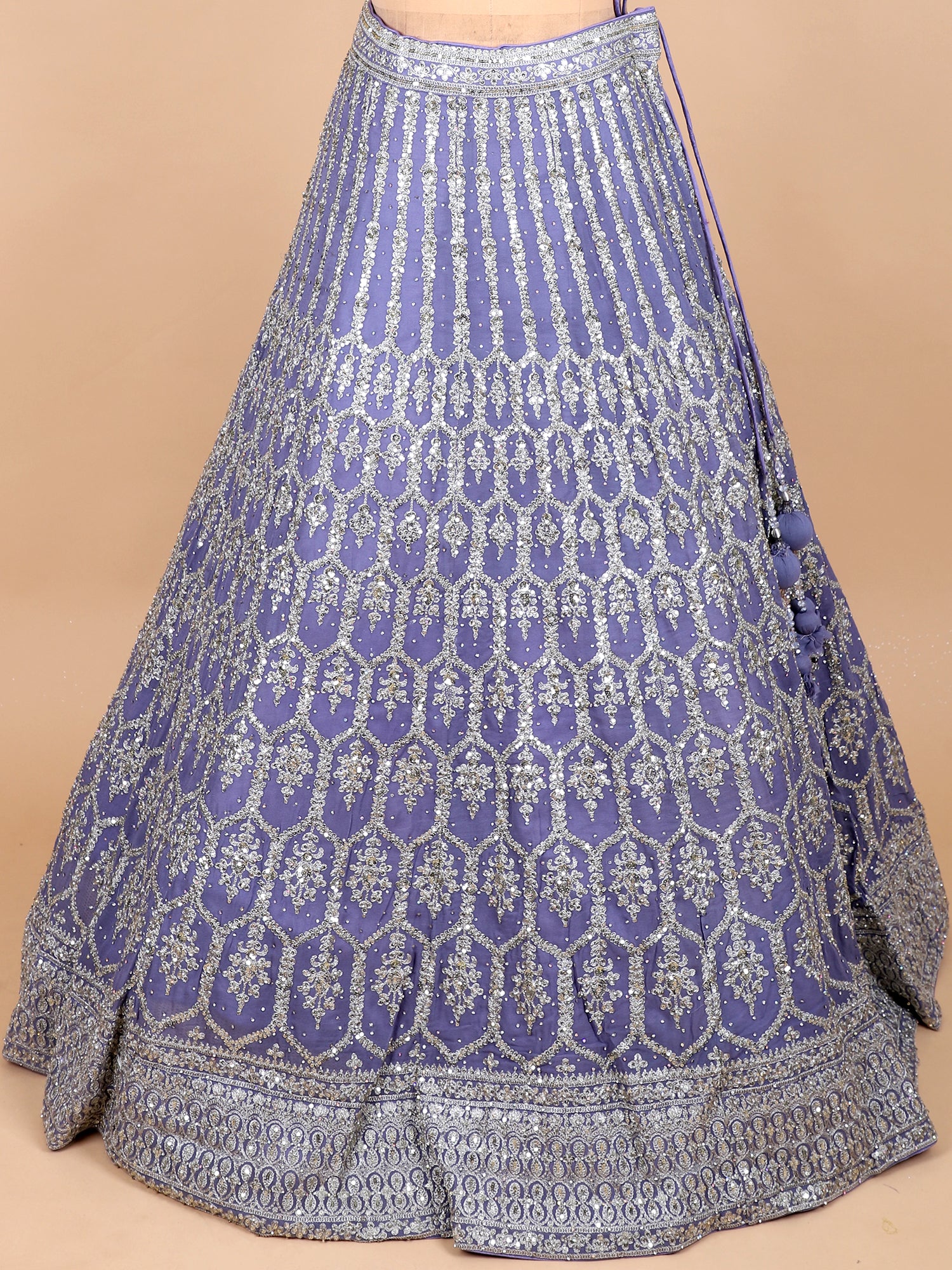 Lavender Gleam Georgette Lehenga