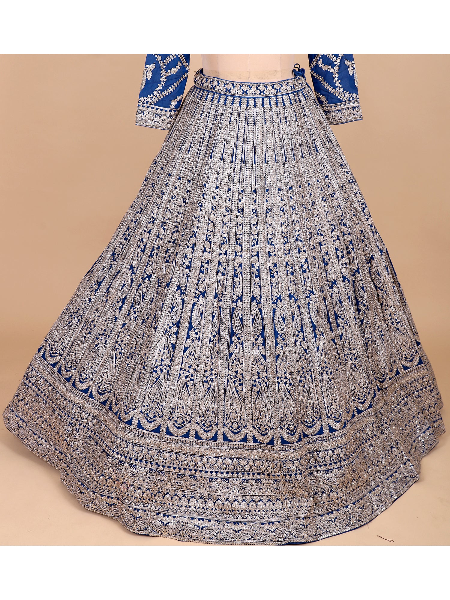 Blue Wedding And Festive Wear Lehenga