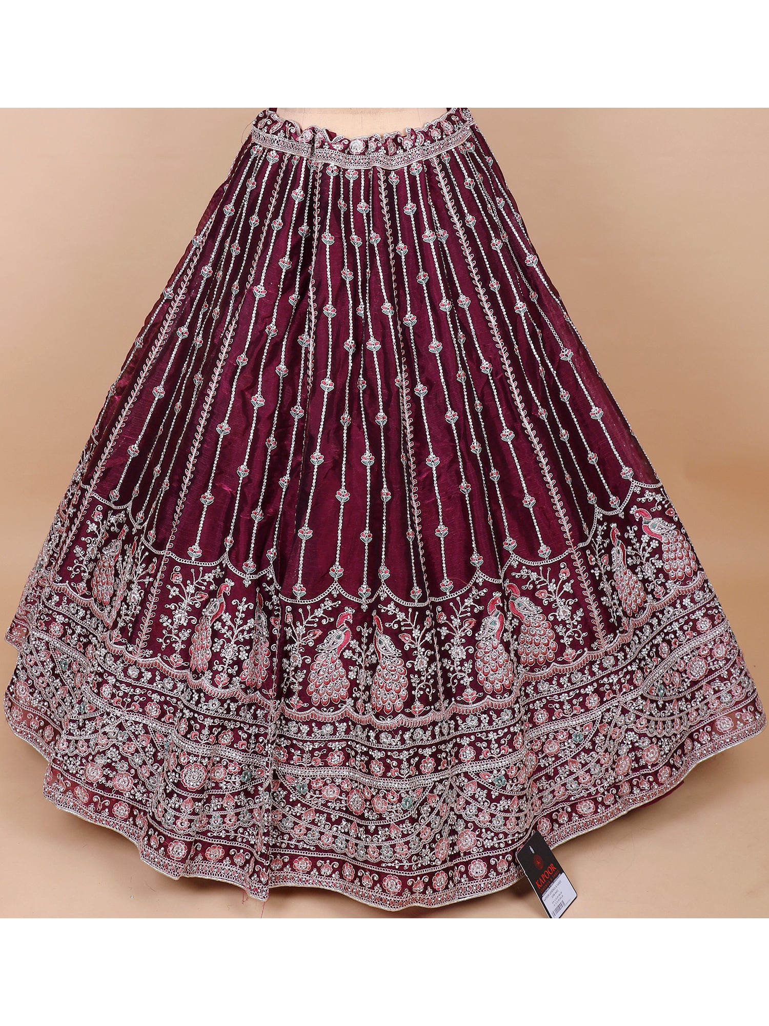Dark Maroon Statement Lehenga