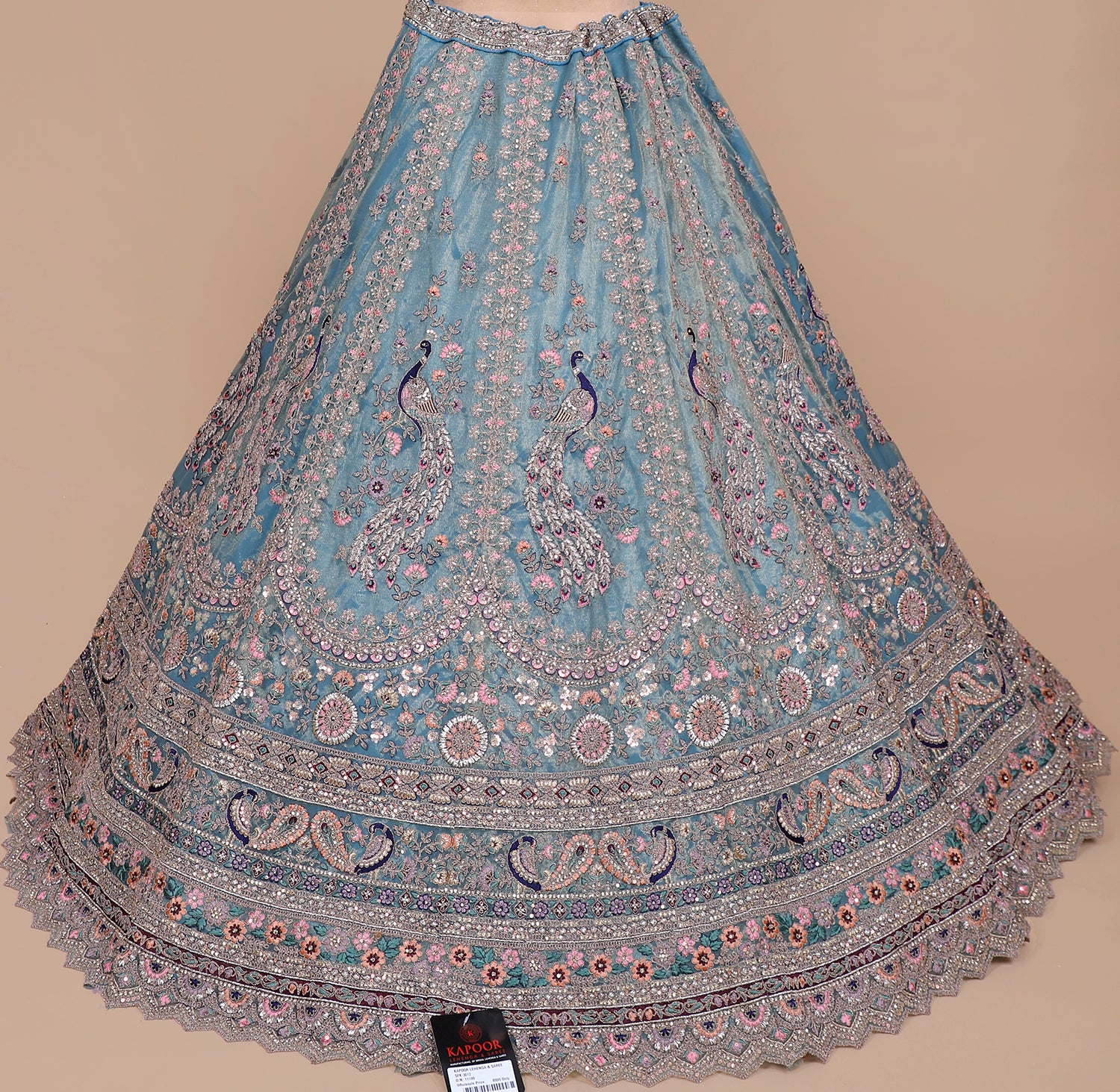 Rama Blue Shimmer Lehenga With Exquisite Multi-Thread Jarkan