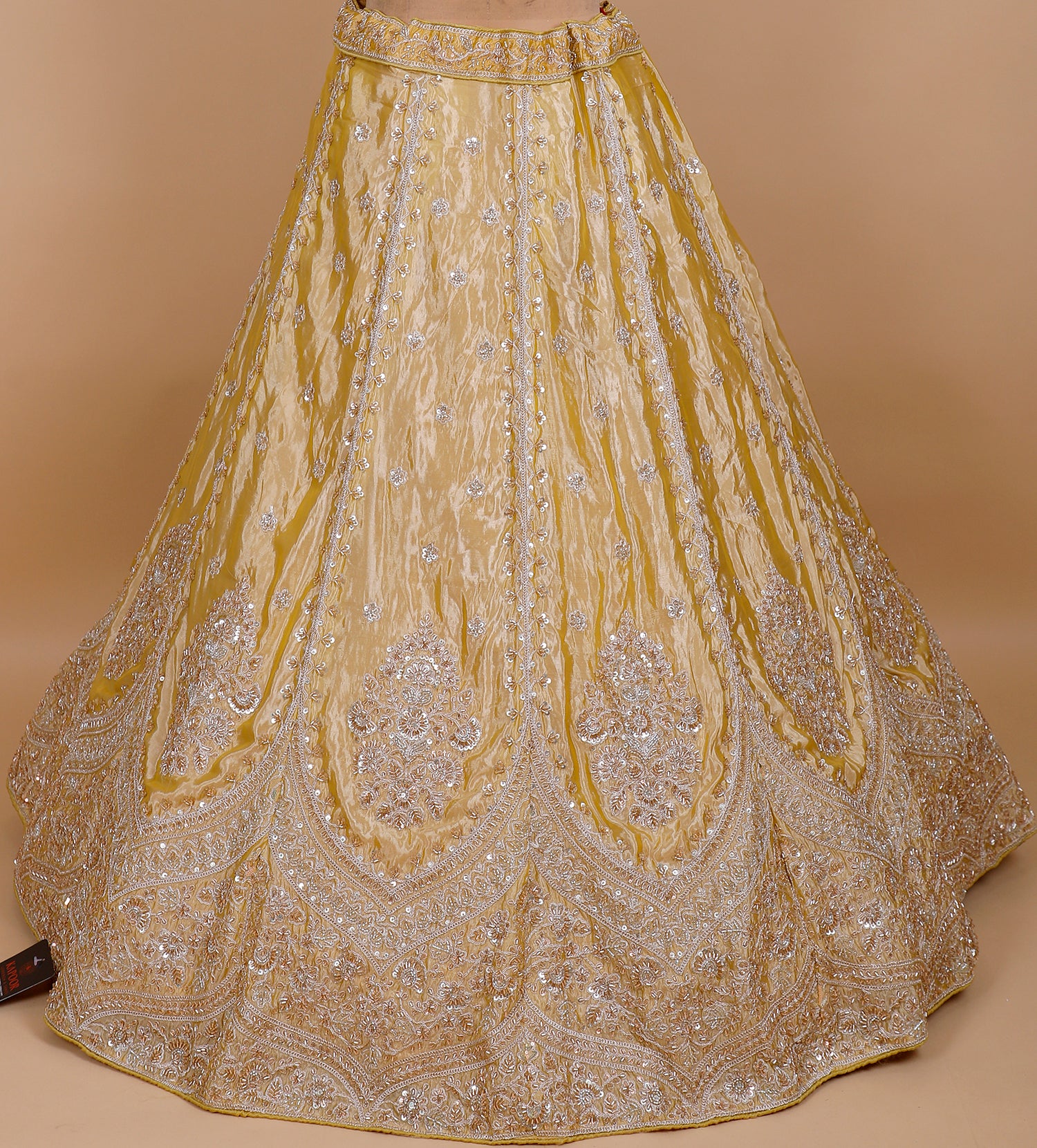 Sunshine Yellow Barbari With Thread Lehenga