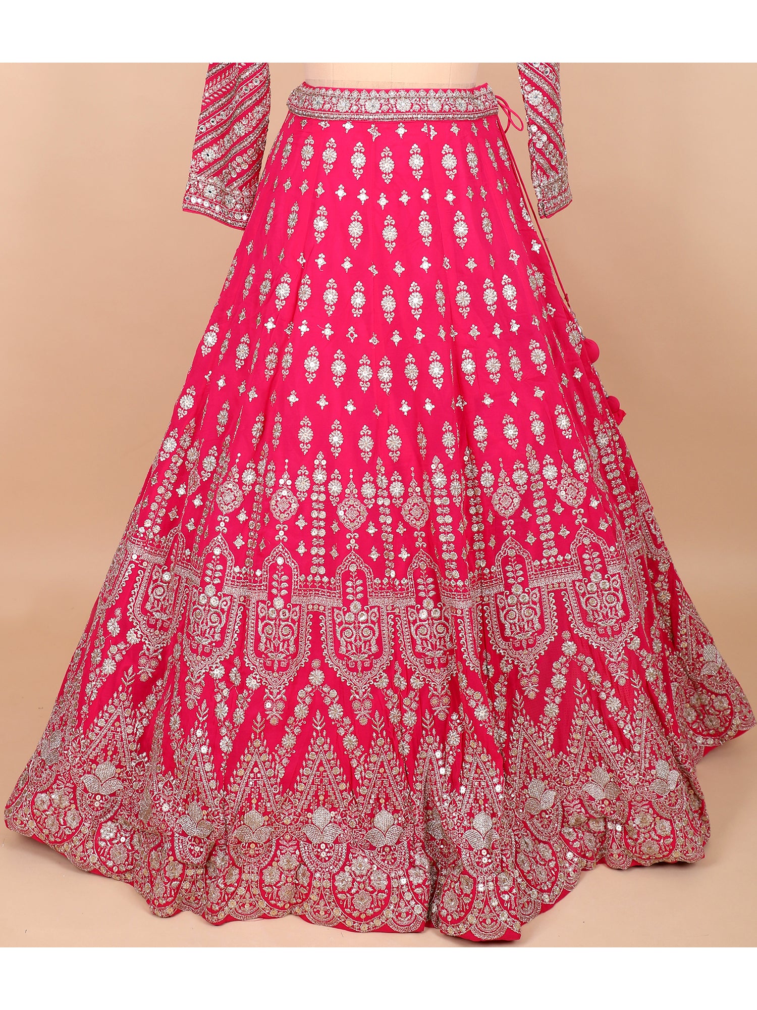 Pink Thread And Sequin Embroidered Lehenga Set