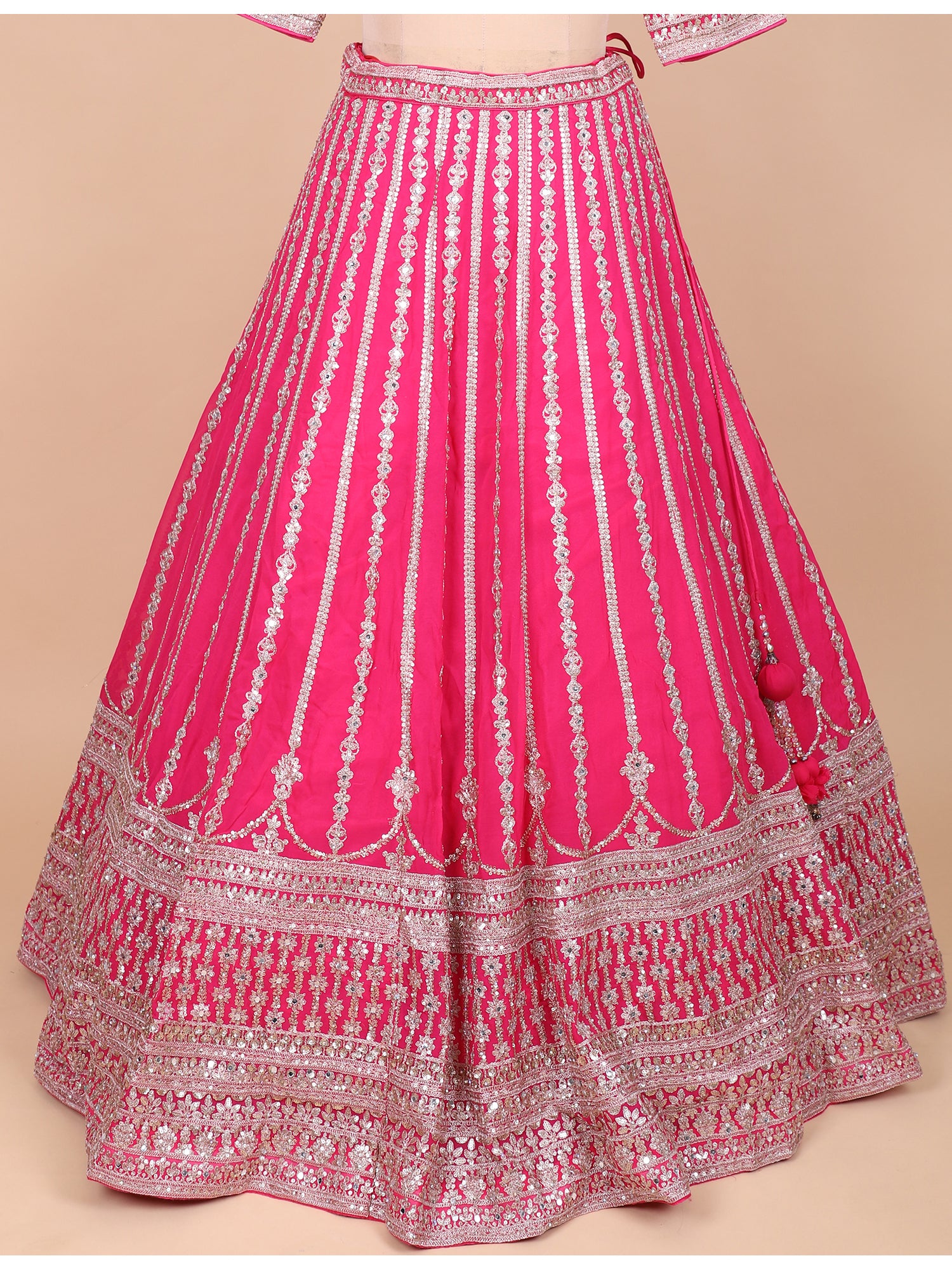 Charming Pink Georgette Lehenga With Embroidery