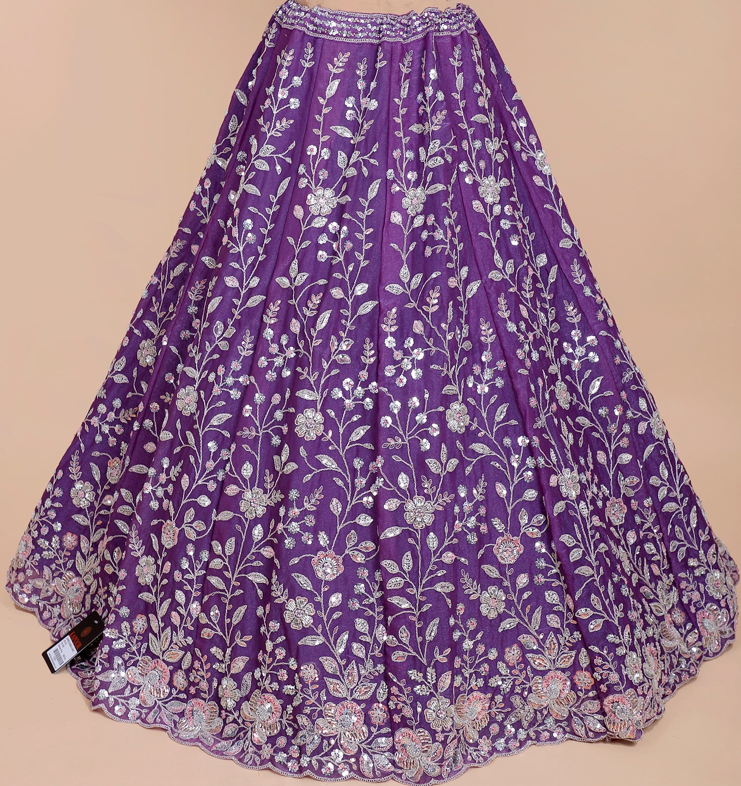 Lavender Shimmer Lehenga With Sequins & Beads