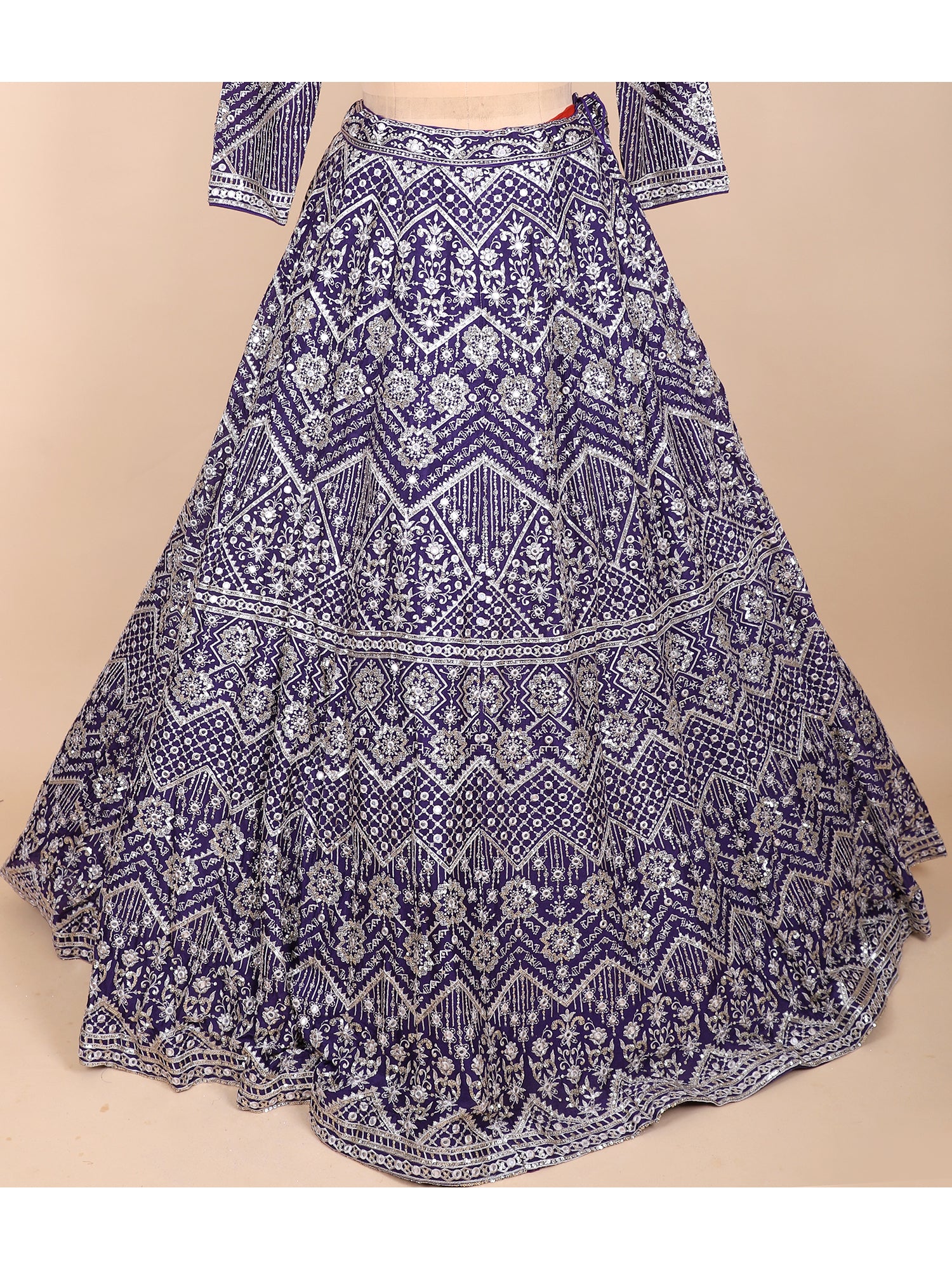Plum Grace Purple Threadwork Lehenga