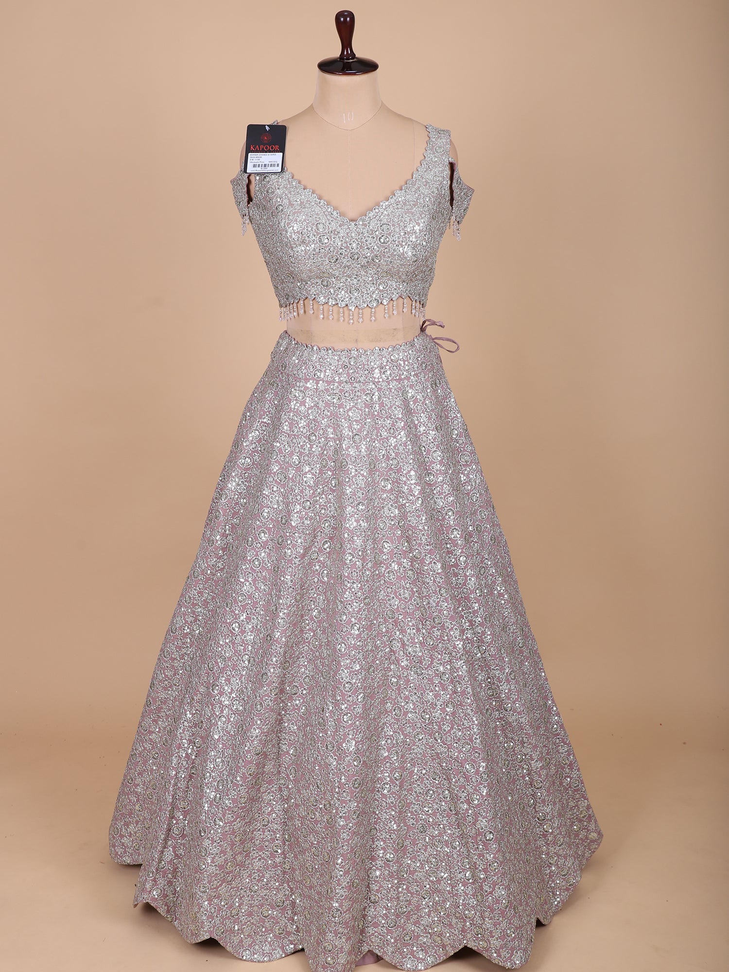 Onion Pink Georgette Embroidered Lehenga Set