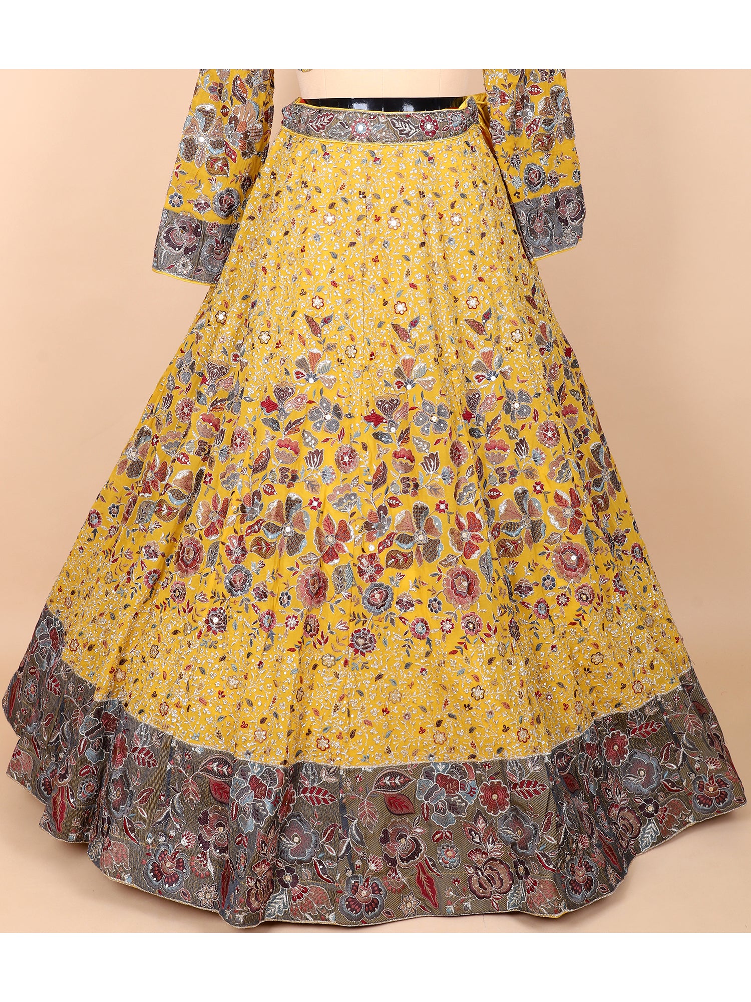 Unlit Yellow Georgette Lehenga For Joyous Celebrations
