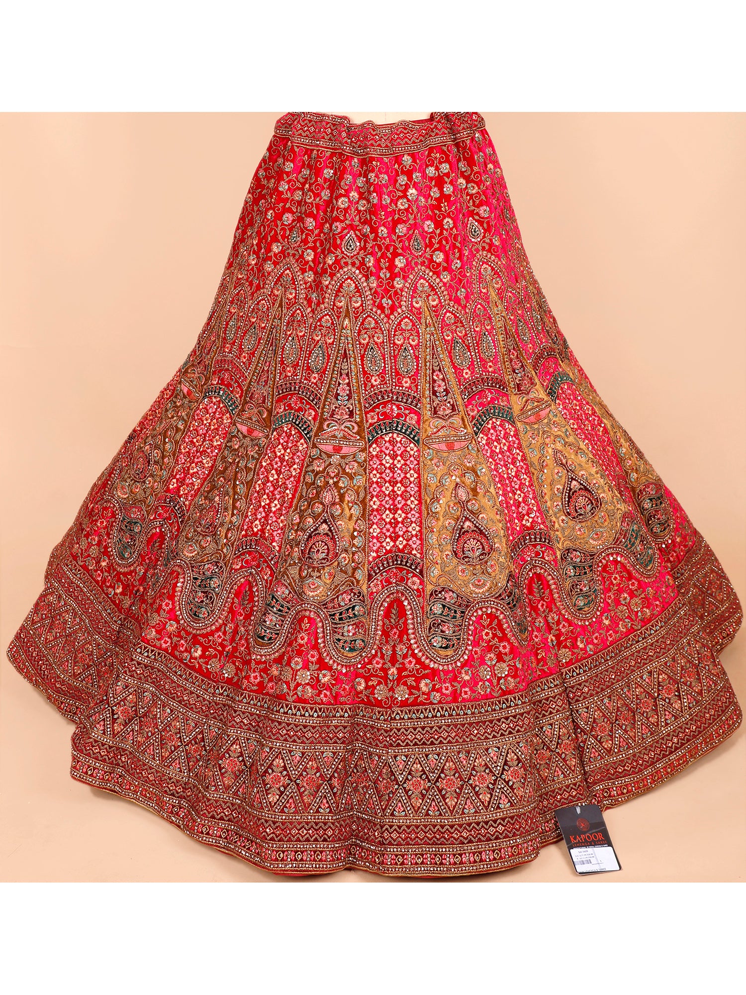 Velvet Lehenga With Colourful Embroidery