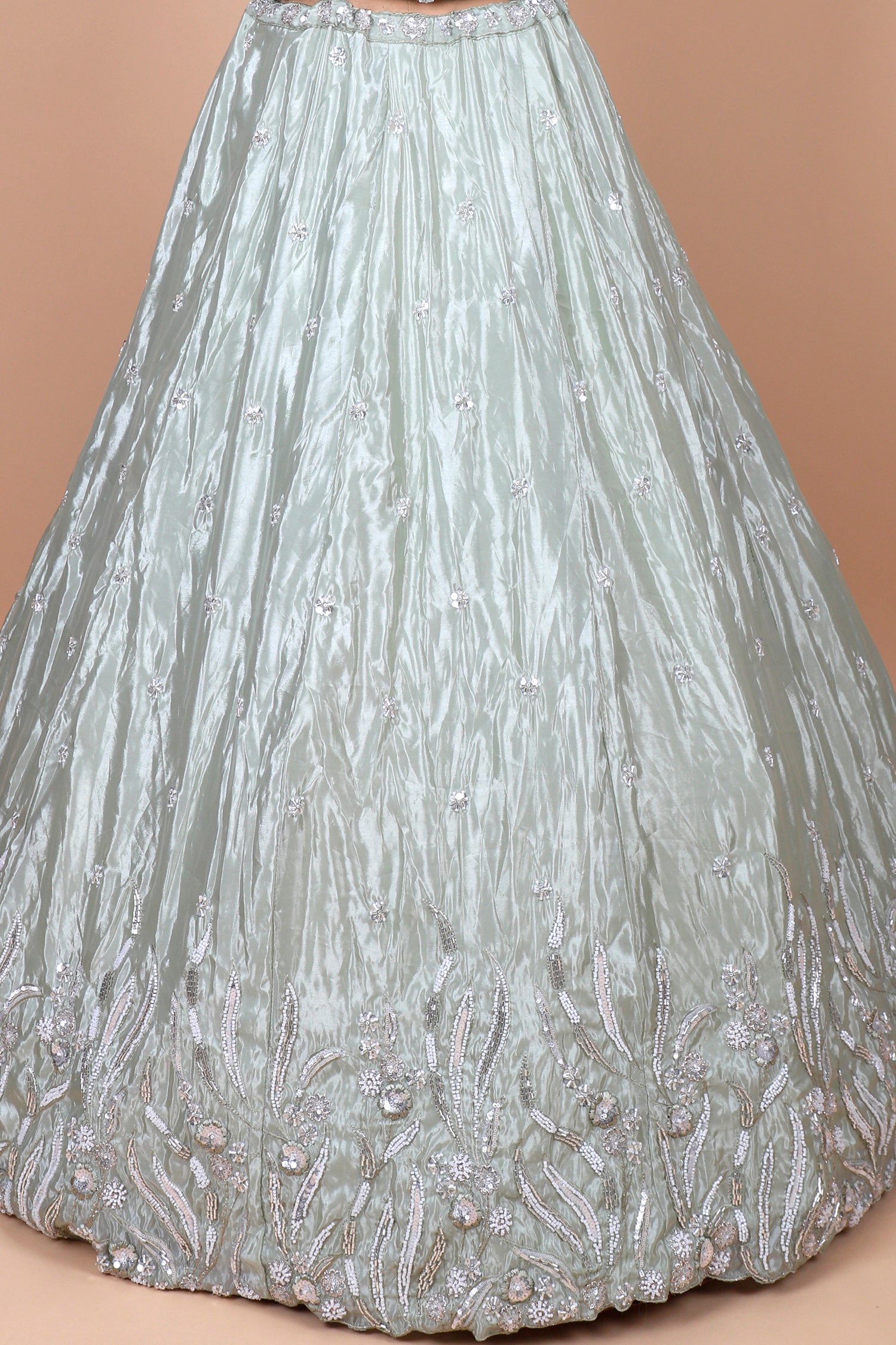 Sea Green Lehenga With Tone-To-Tone Embroidery