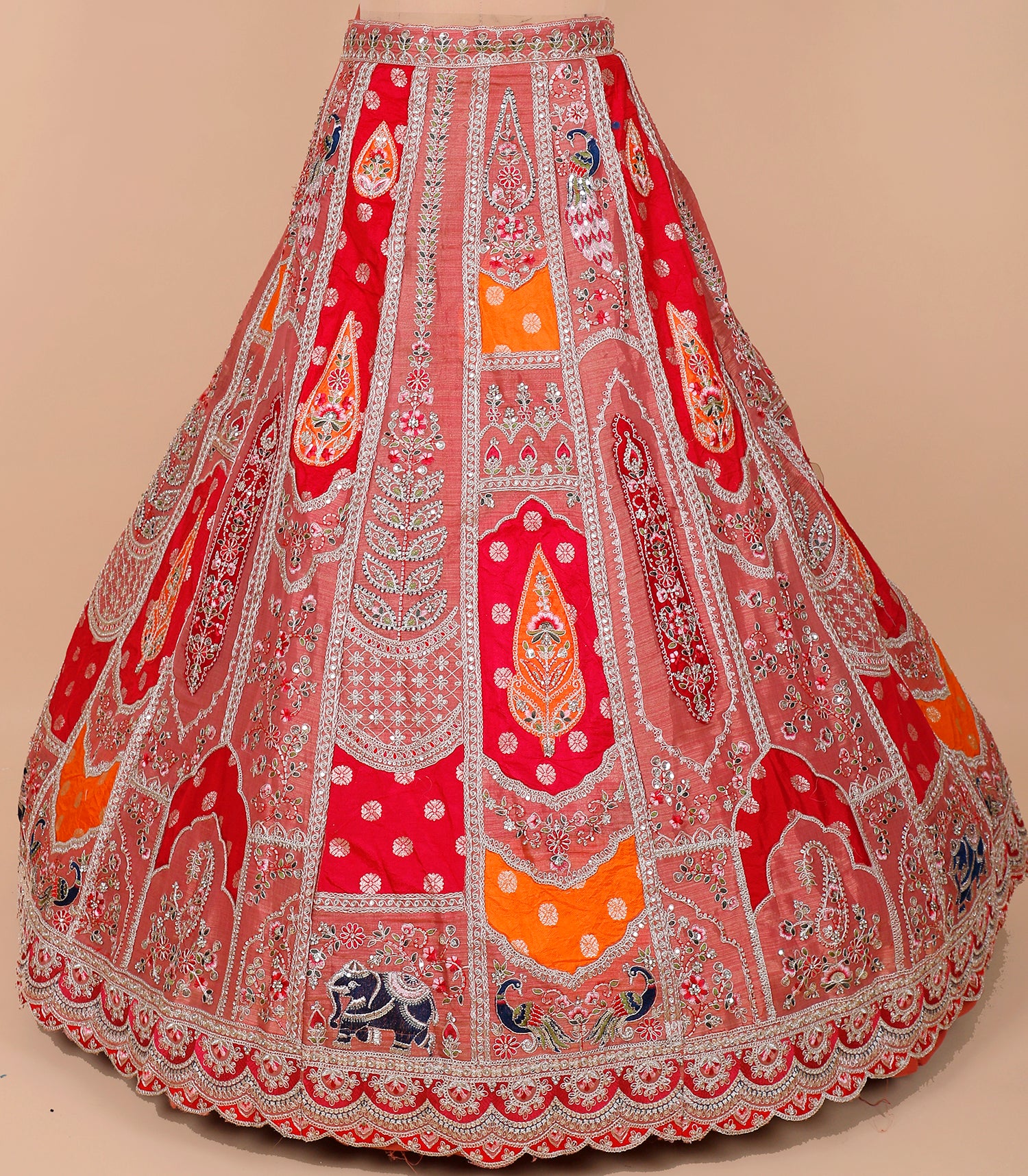 Multi-Color Silk Lehenga With Multi-Thread