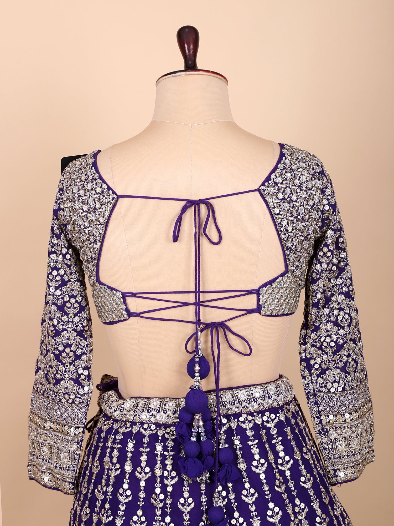 Regal Dark Purple Lehenga With Handwork And Dupatta