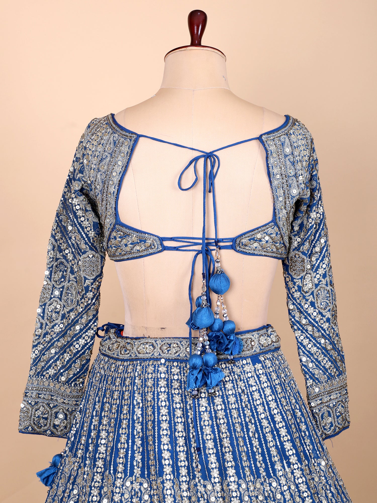 Sophisticated Dark Blue Georgette Lehenga For Special Events