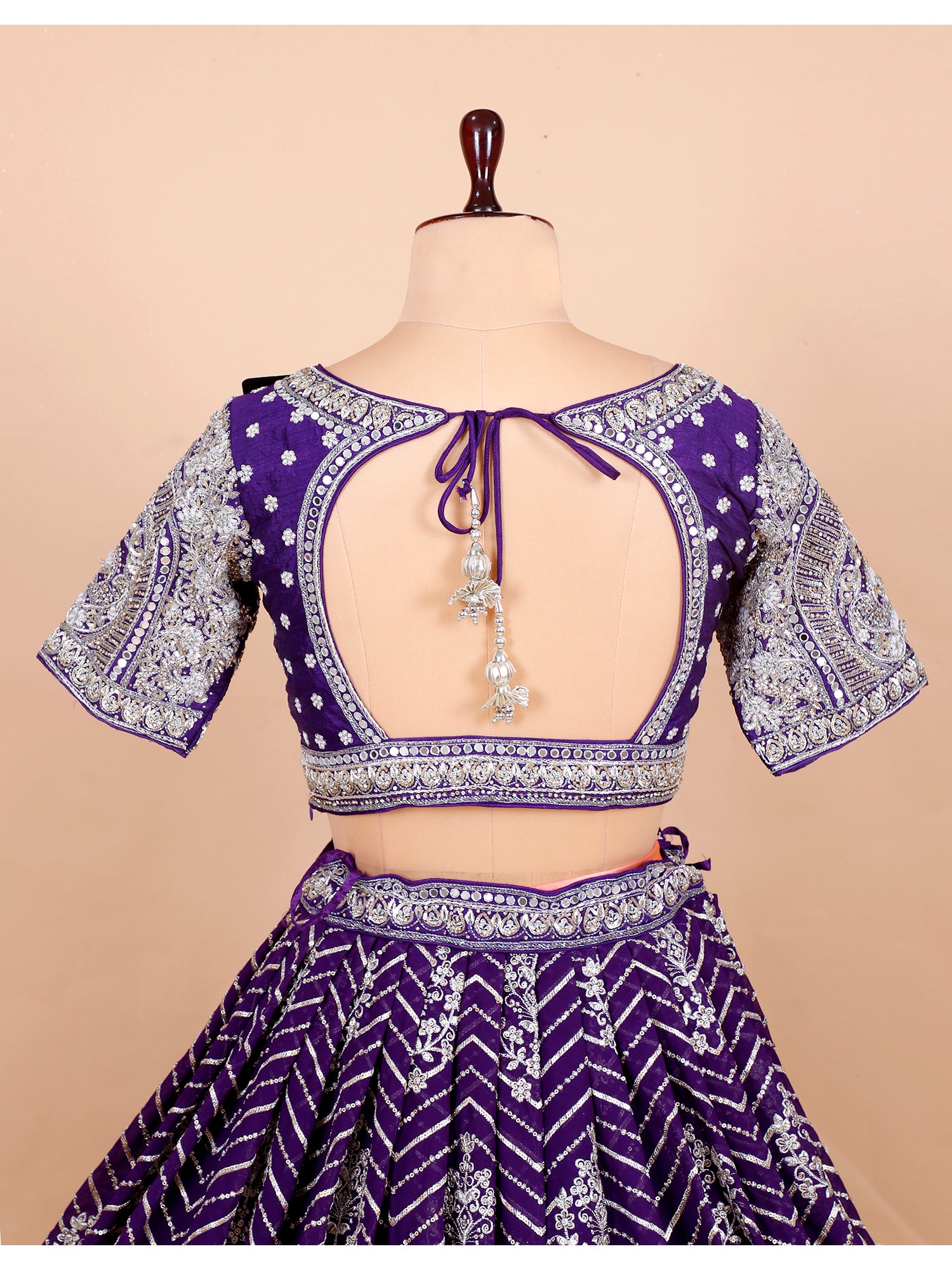 Royal Amethyst Zardozi Blouse Lehenga