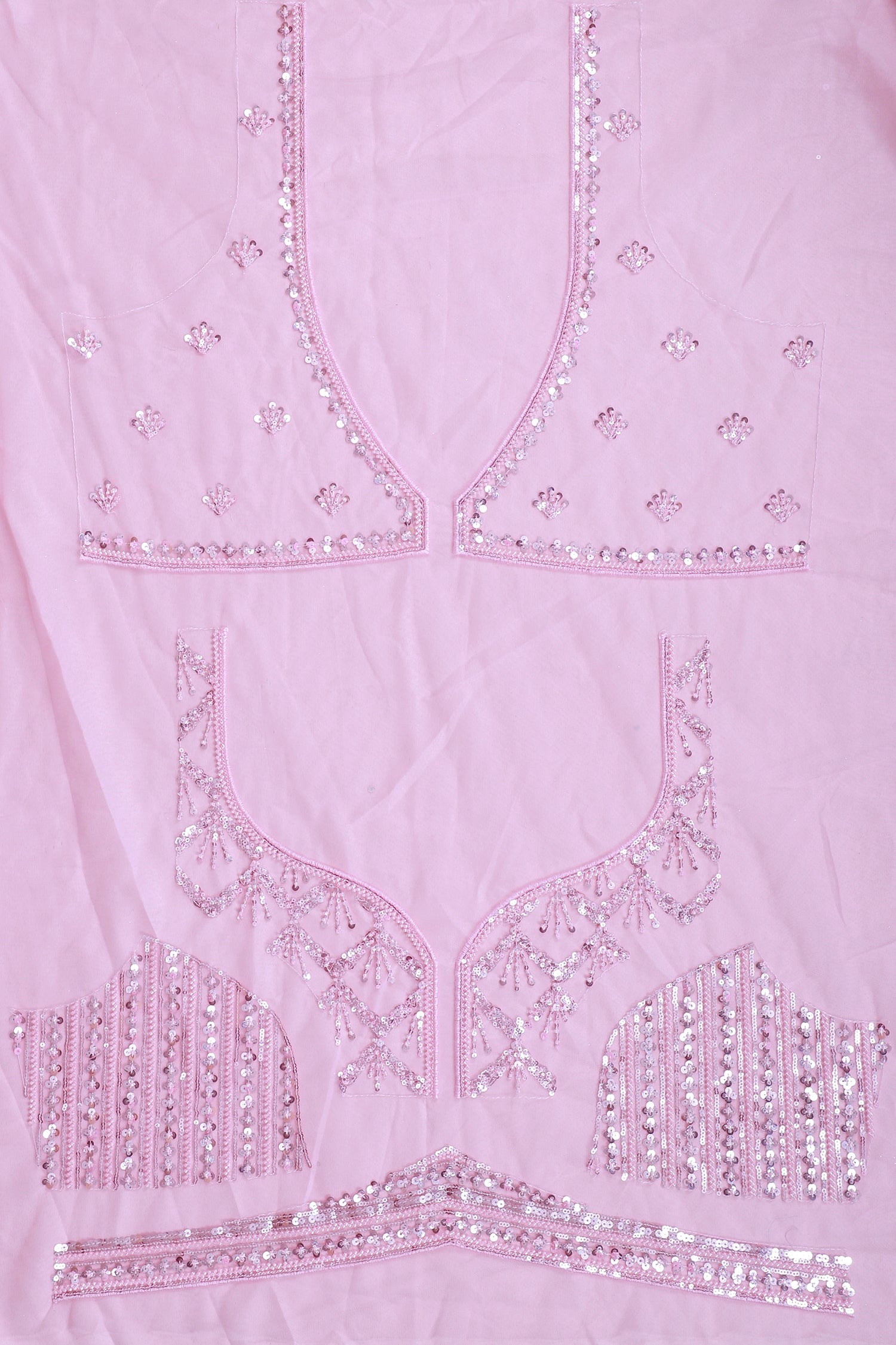 Baby Pink Net Lehenga With Sequins Work