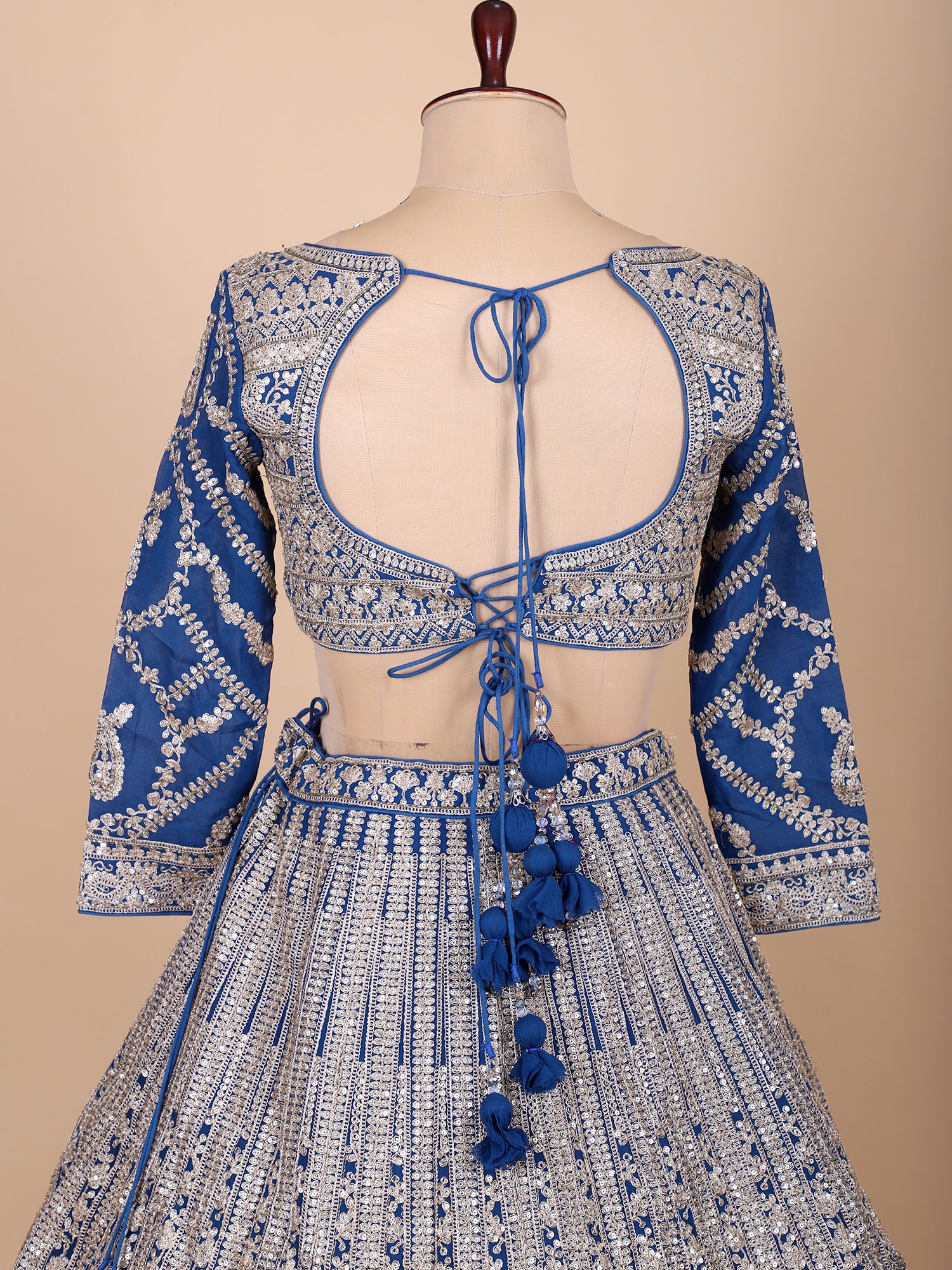 Blue Wedding And Festive Wear Lehenga