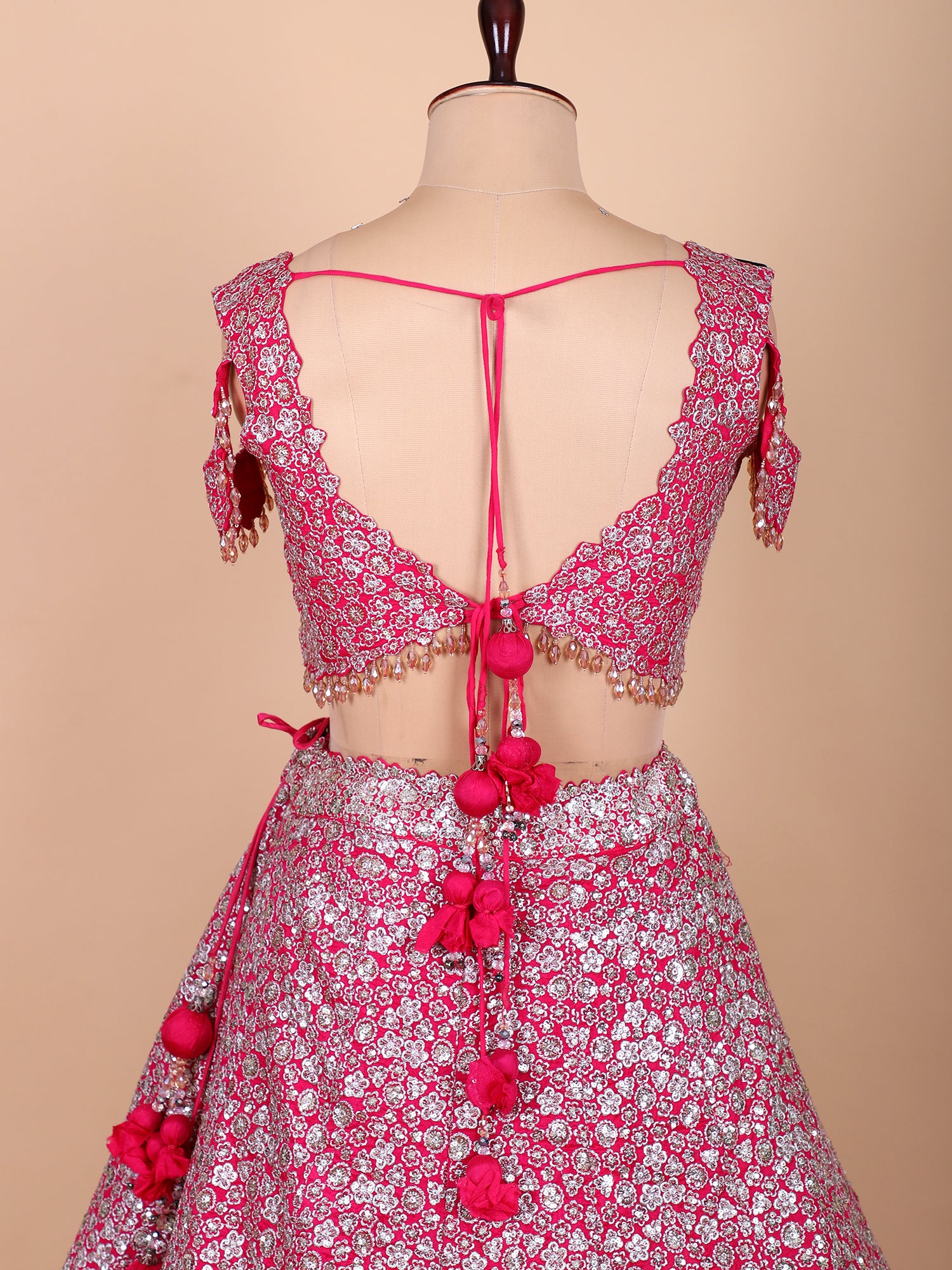 Elegant Pink Handcrafted Lehenga For Wedding Wear