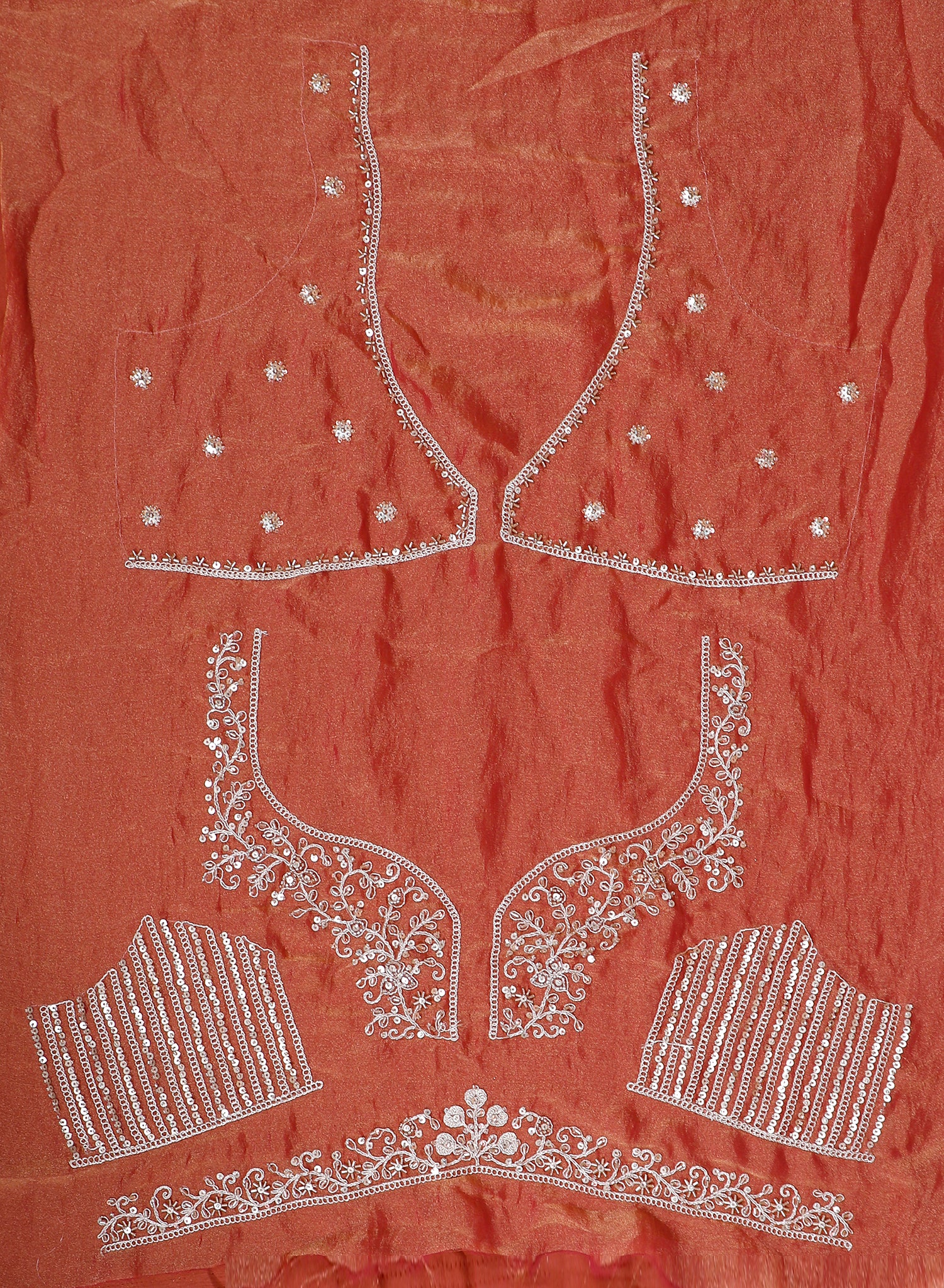 Shimmering Peach Pink Thread Lehenga