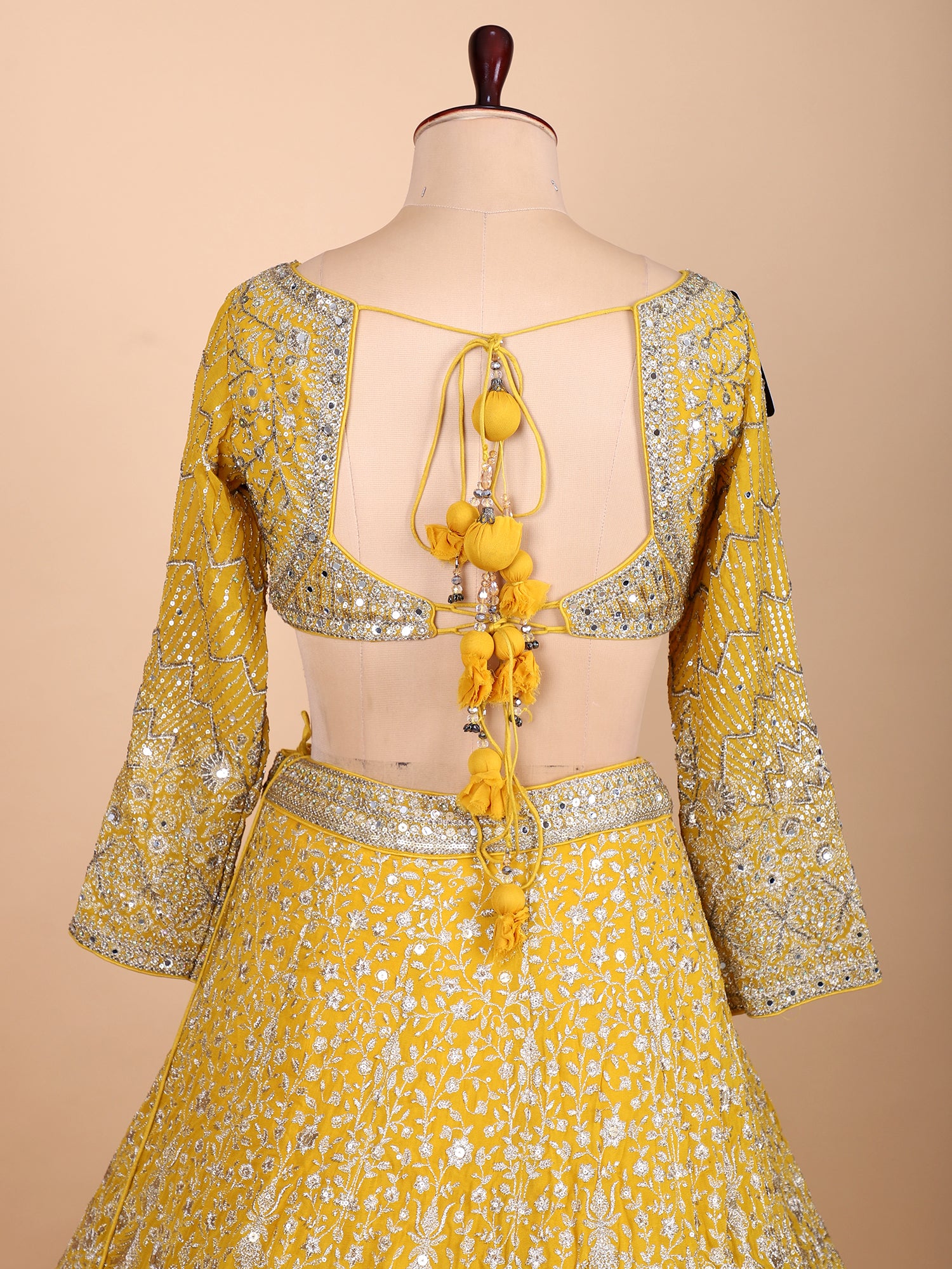 Bright Yellow Handcrafted Lehenga For Weddings