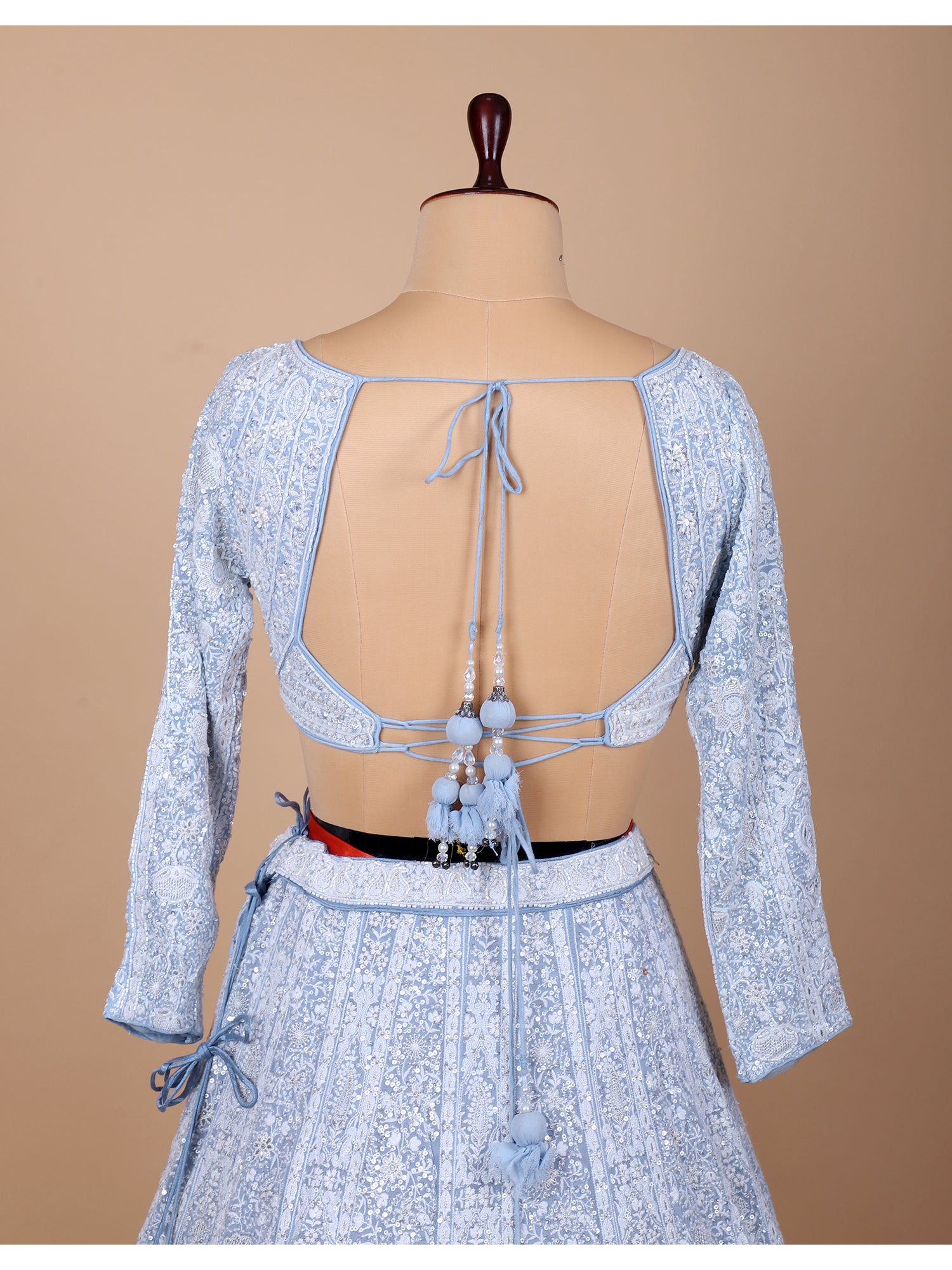 Serene Powder Blue Georgette Lehenga For Elegant Evenings