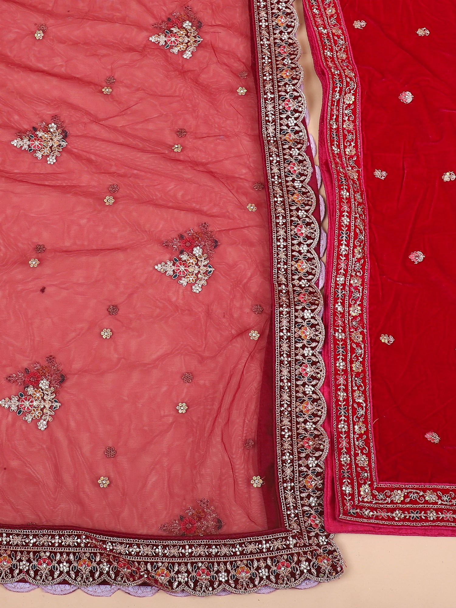 Deep Maroon Bridal Lehenga With Radiant Hand Embellishments