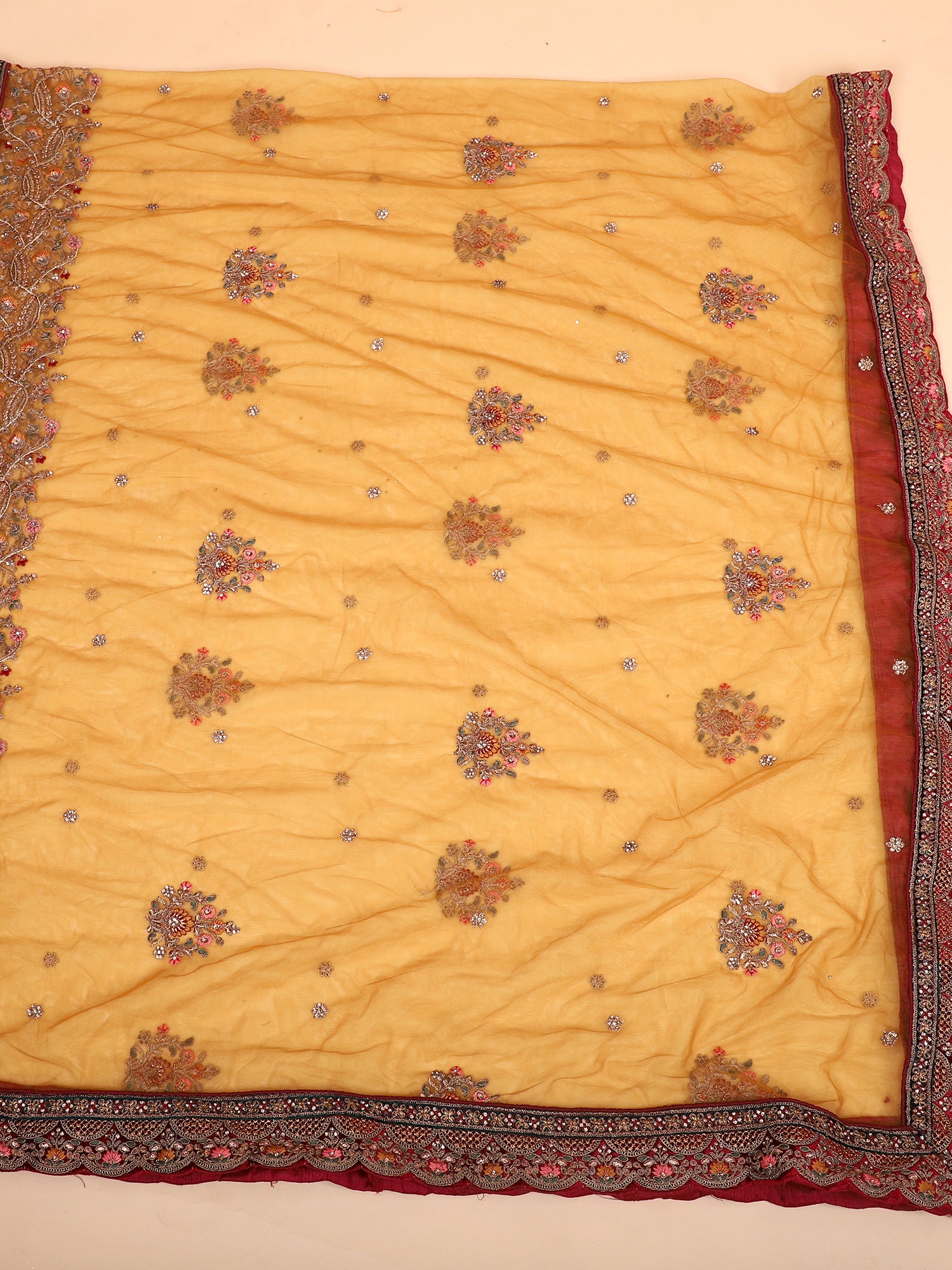 Multicolor Lehenga With Jarkan Sparkle & Artistic Thread Embroidery