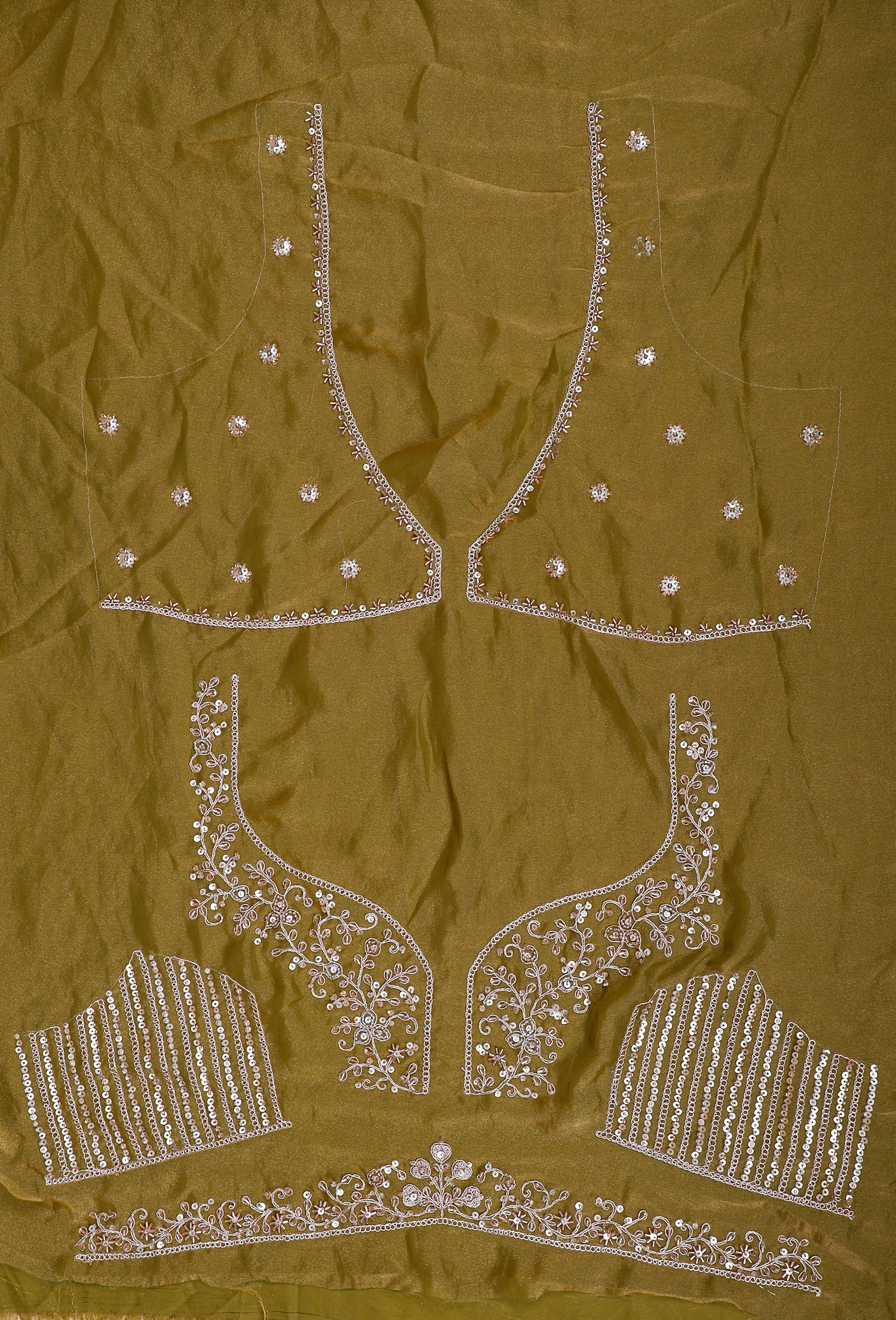 Emerald Green Shimmer Hand Beaded Lehenga