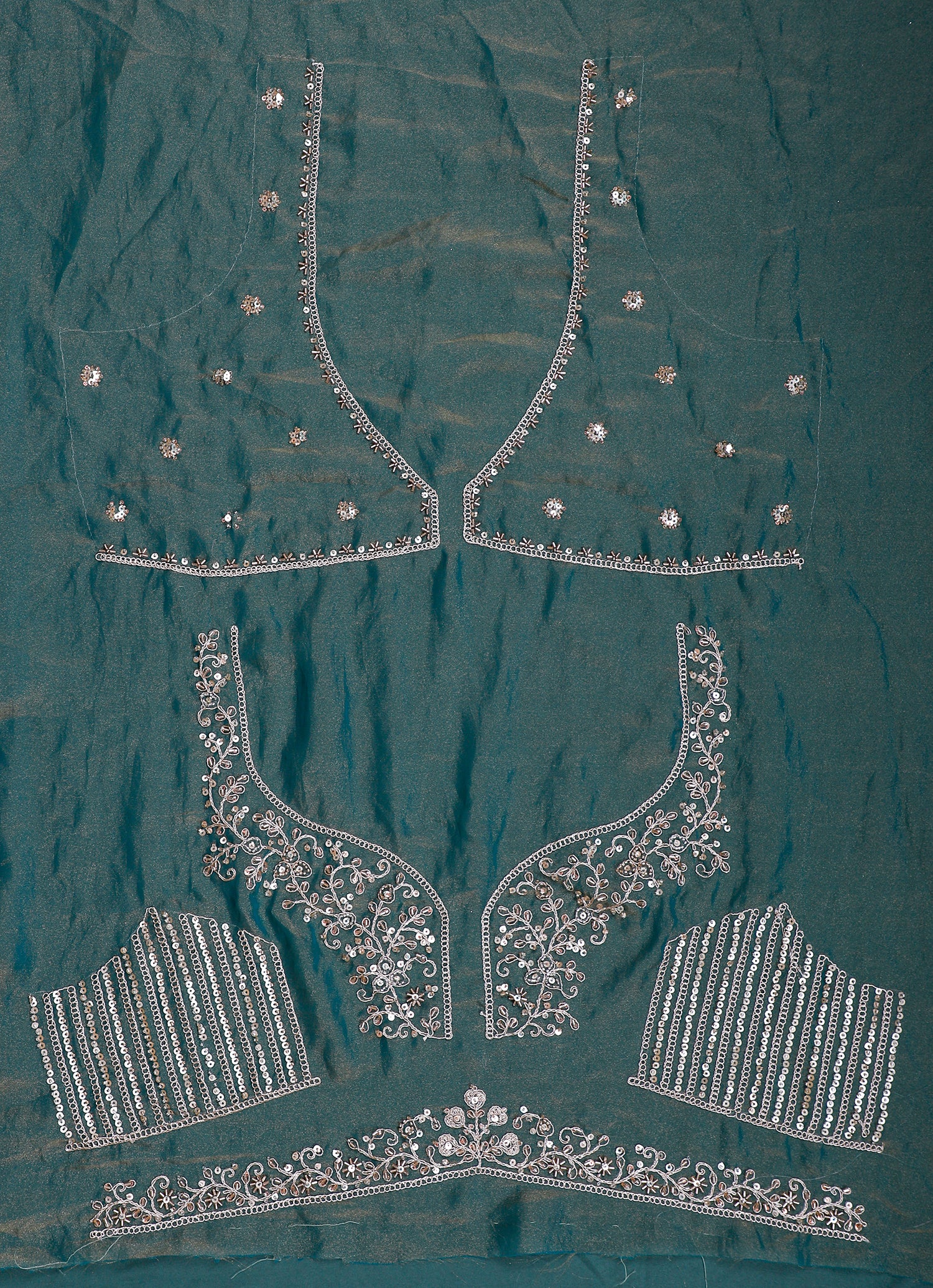 Oceanic Aura Rama Blue Shimmer Lehenga