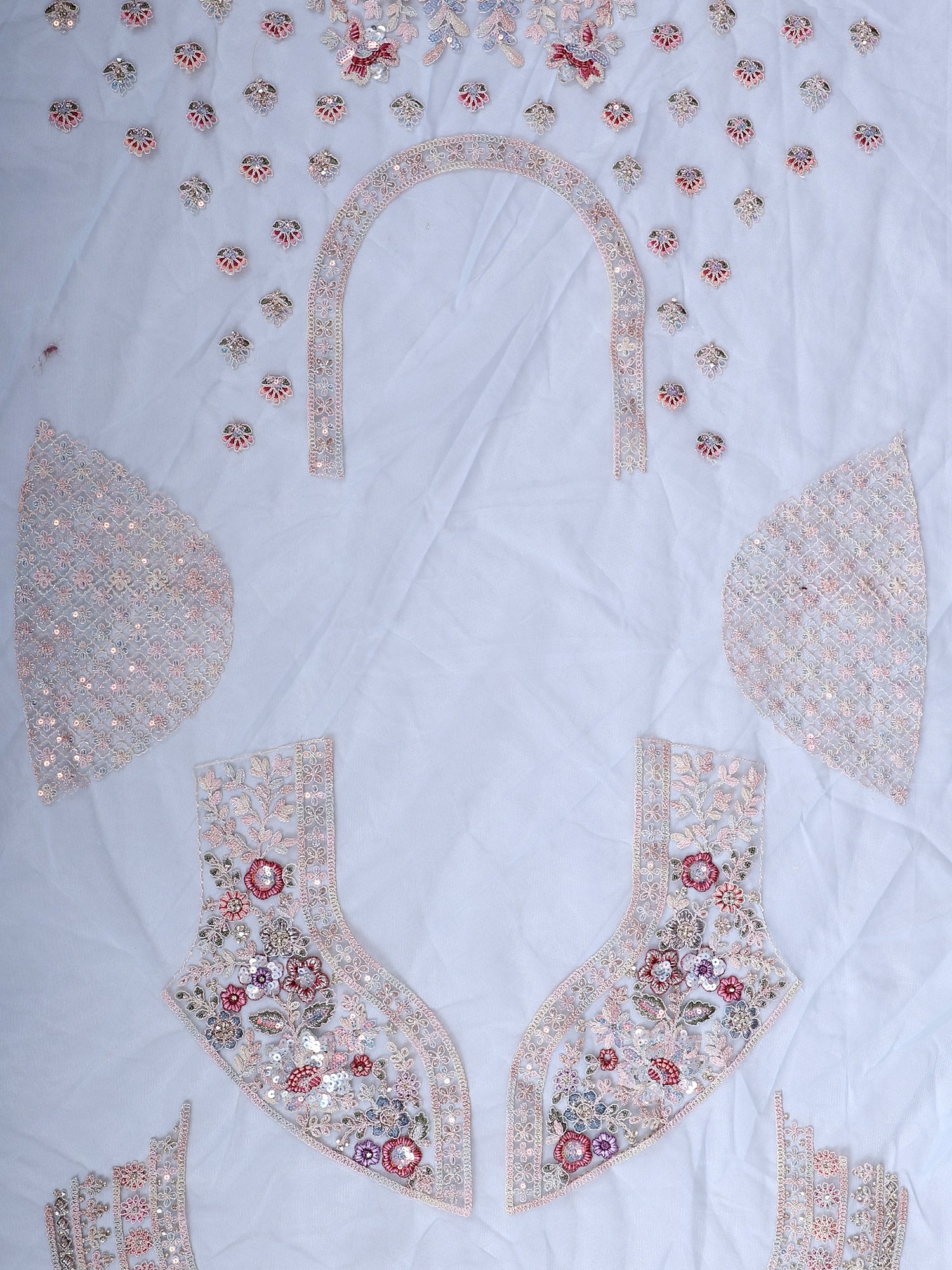 Radiate Elegance In Sky Blue Net Jarkan Lehenga