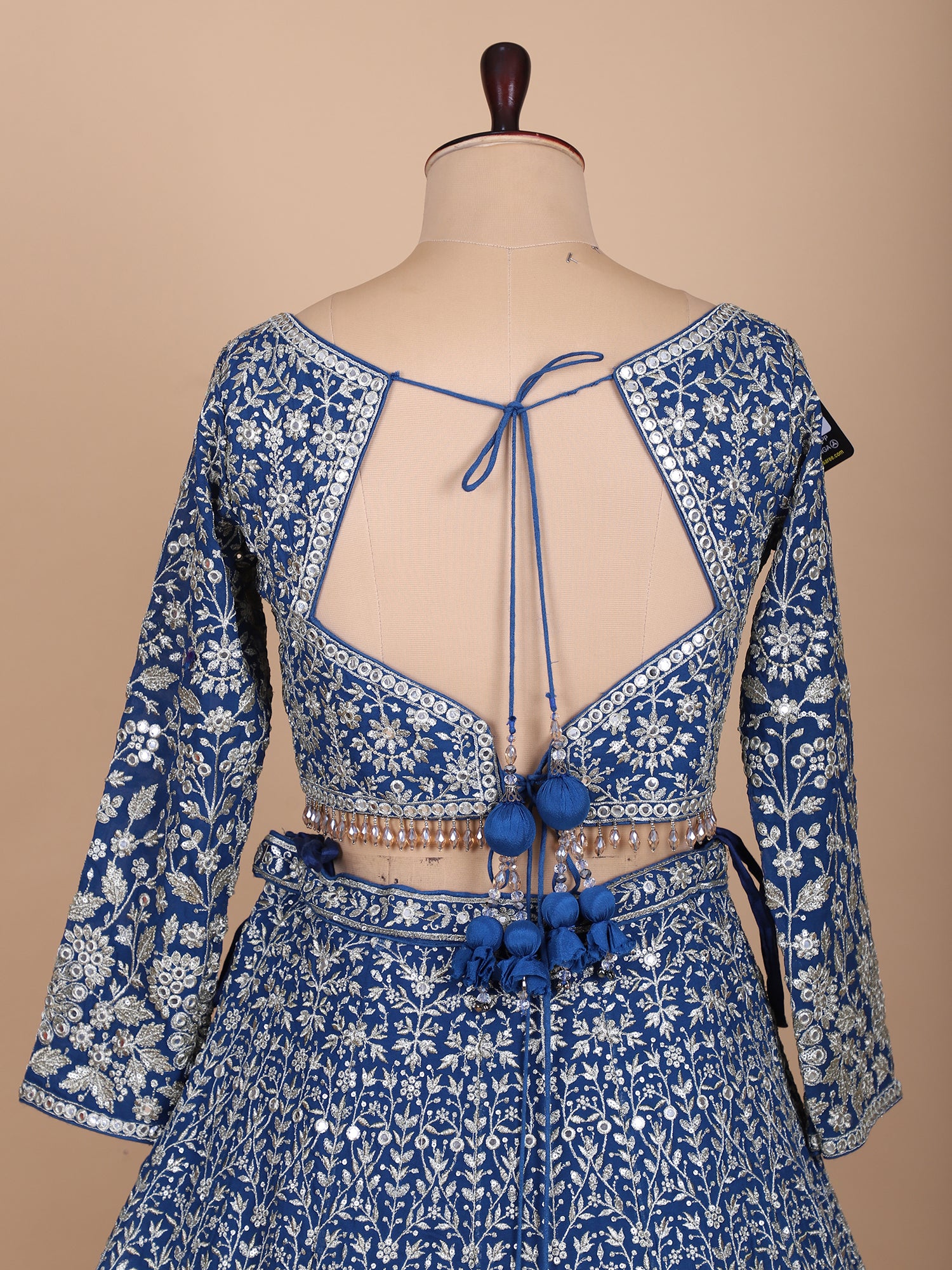 Dark Blue Party Wear Lehenga With Hand Embroidery