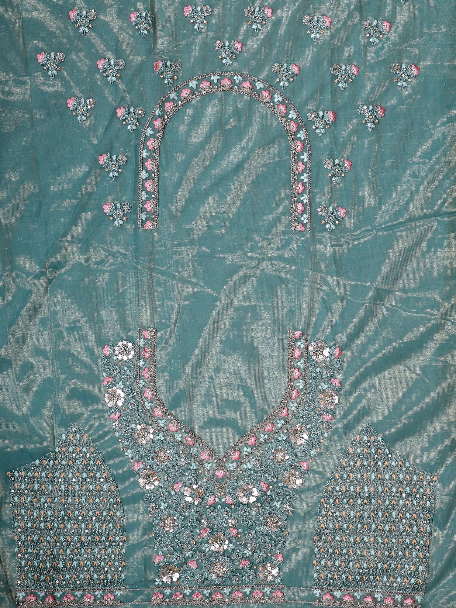 Sea Mist Royale Embroidered Jarkan Lehenga