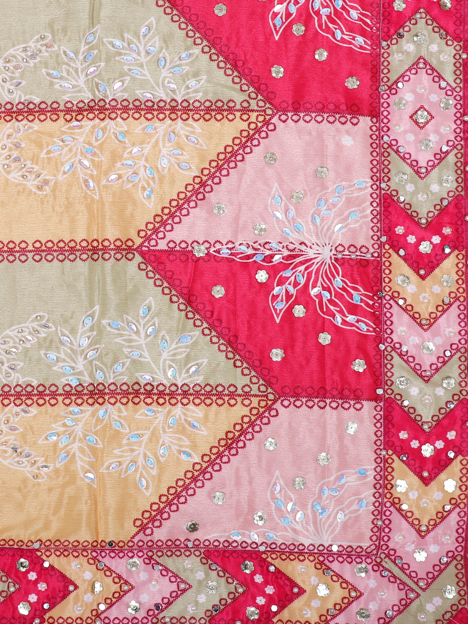 Multi Hue Radiant Mirror Silk Lehenga