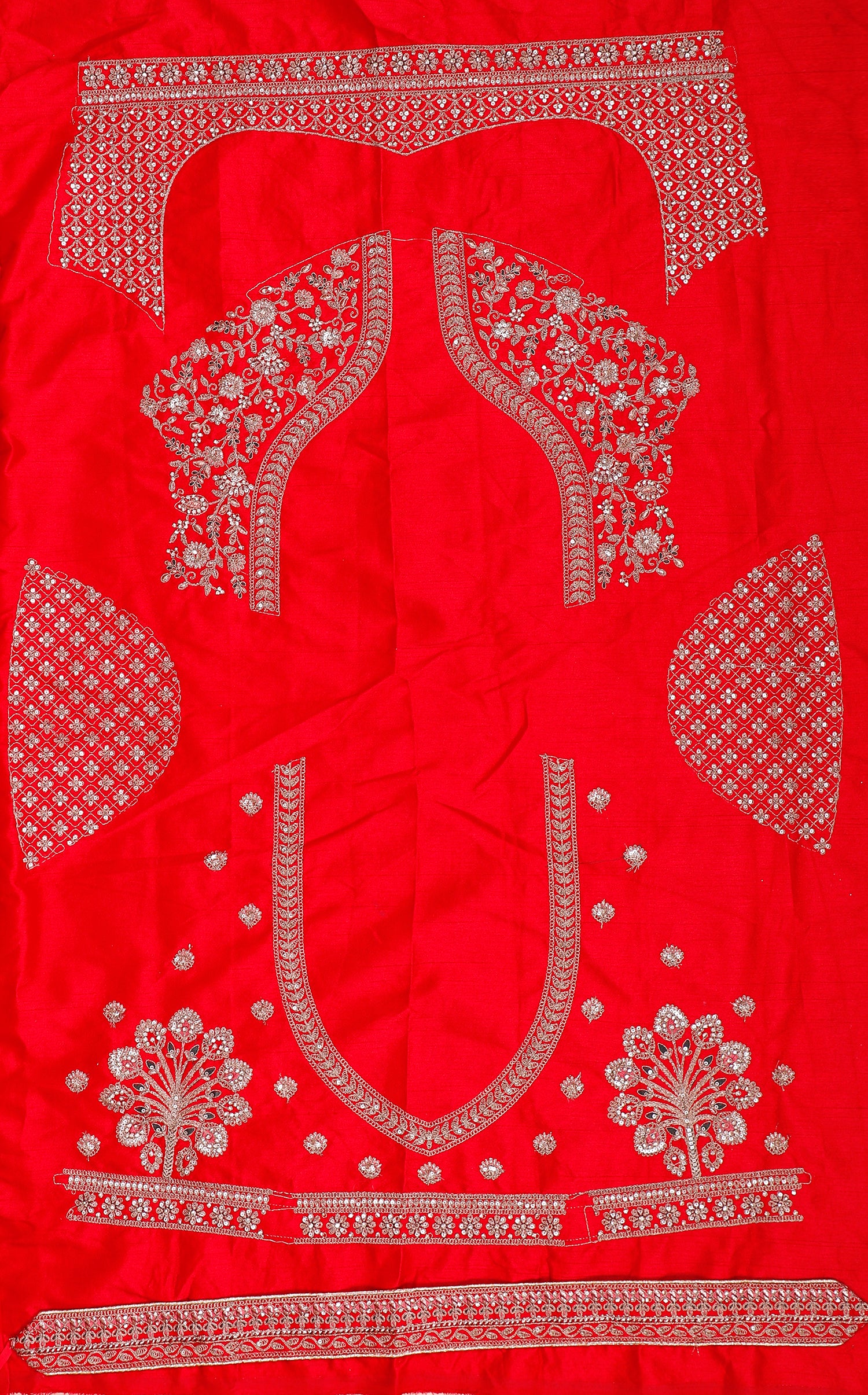 Regal Red Silk With Sequin & Jarkan Lehenga